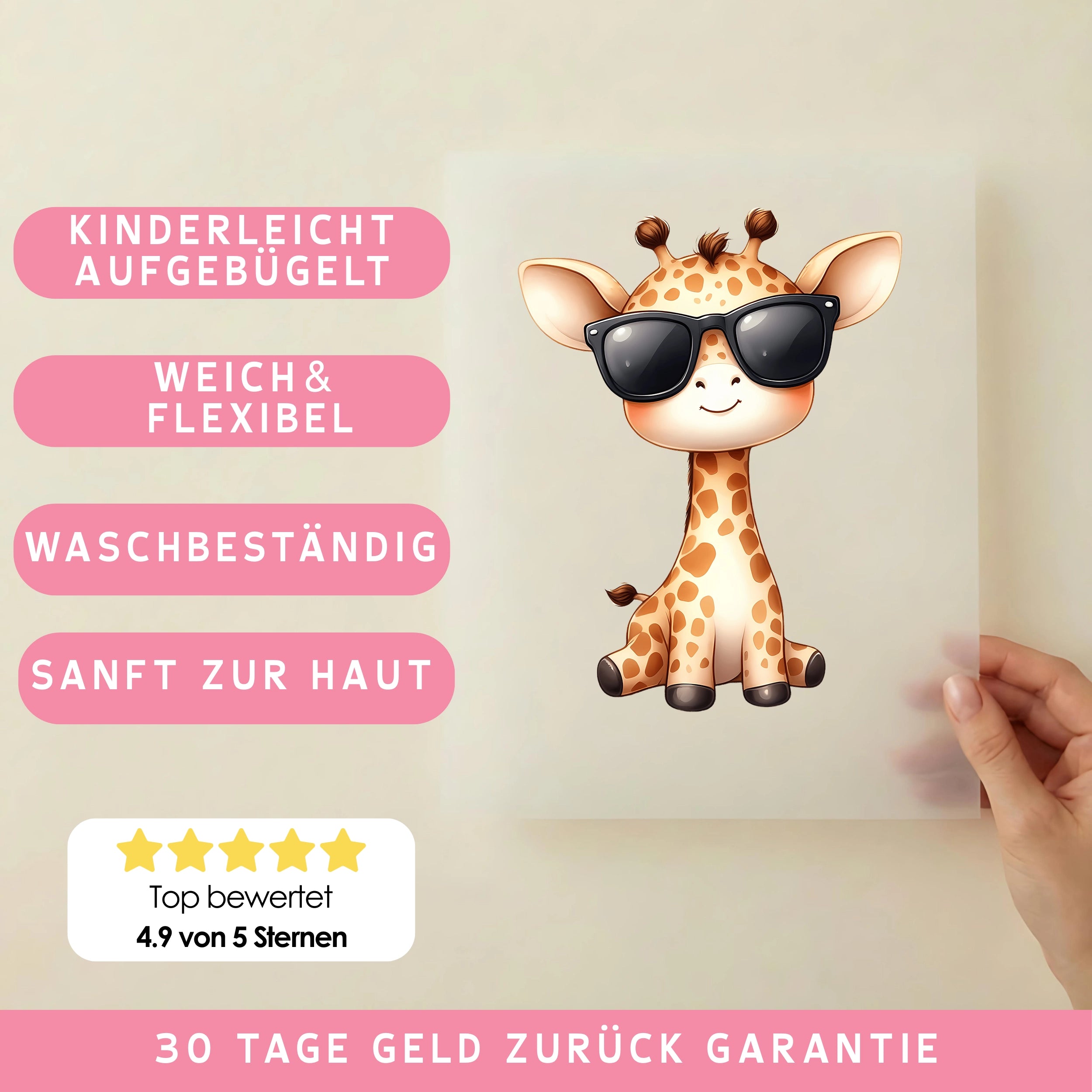 Bügelbild Sonnenbrillen Giraffe