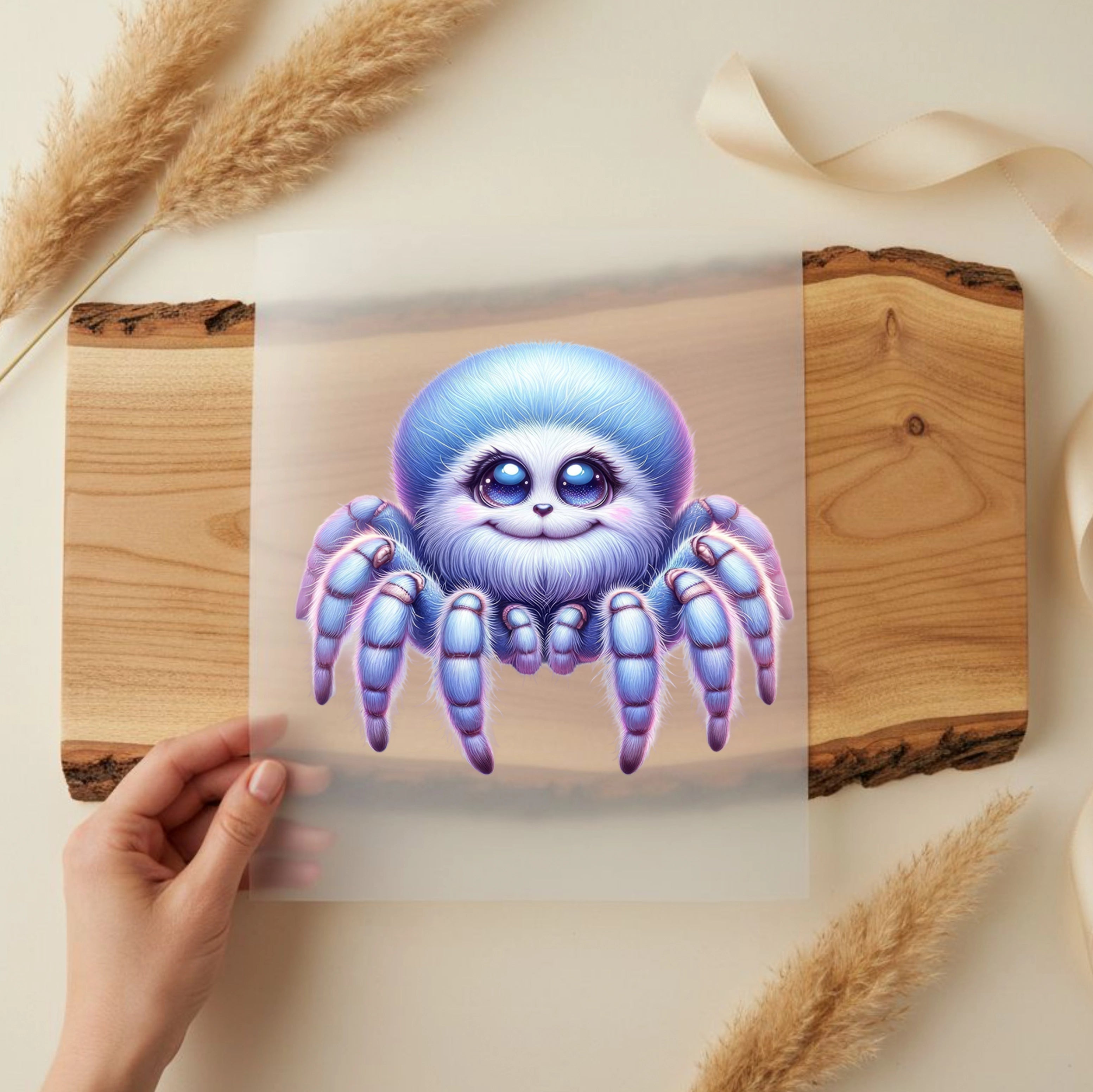 Bügelbild Spinne Fluffy