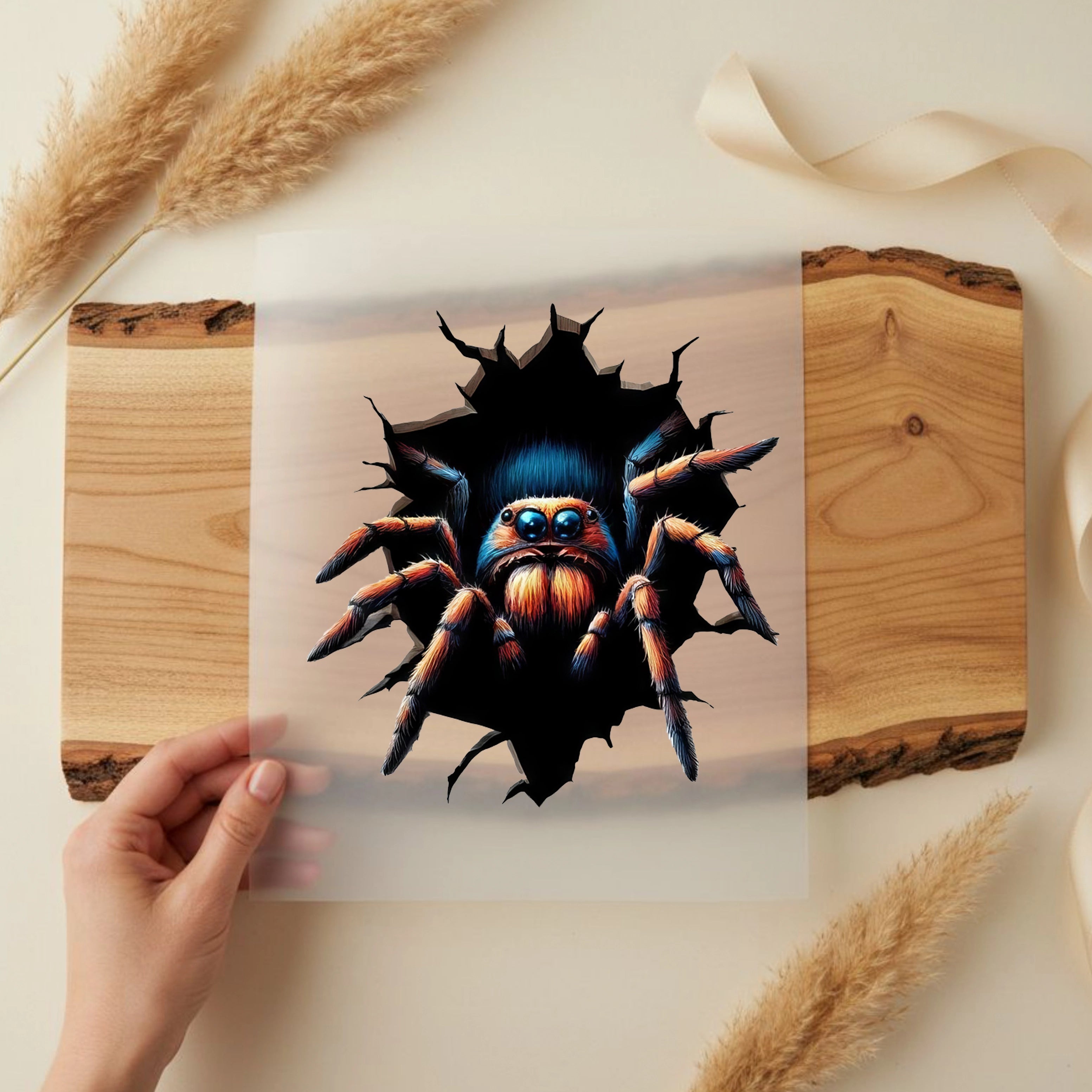 Bügelbild Spinnenausbruch