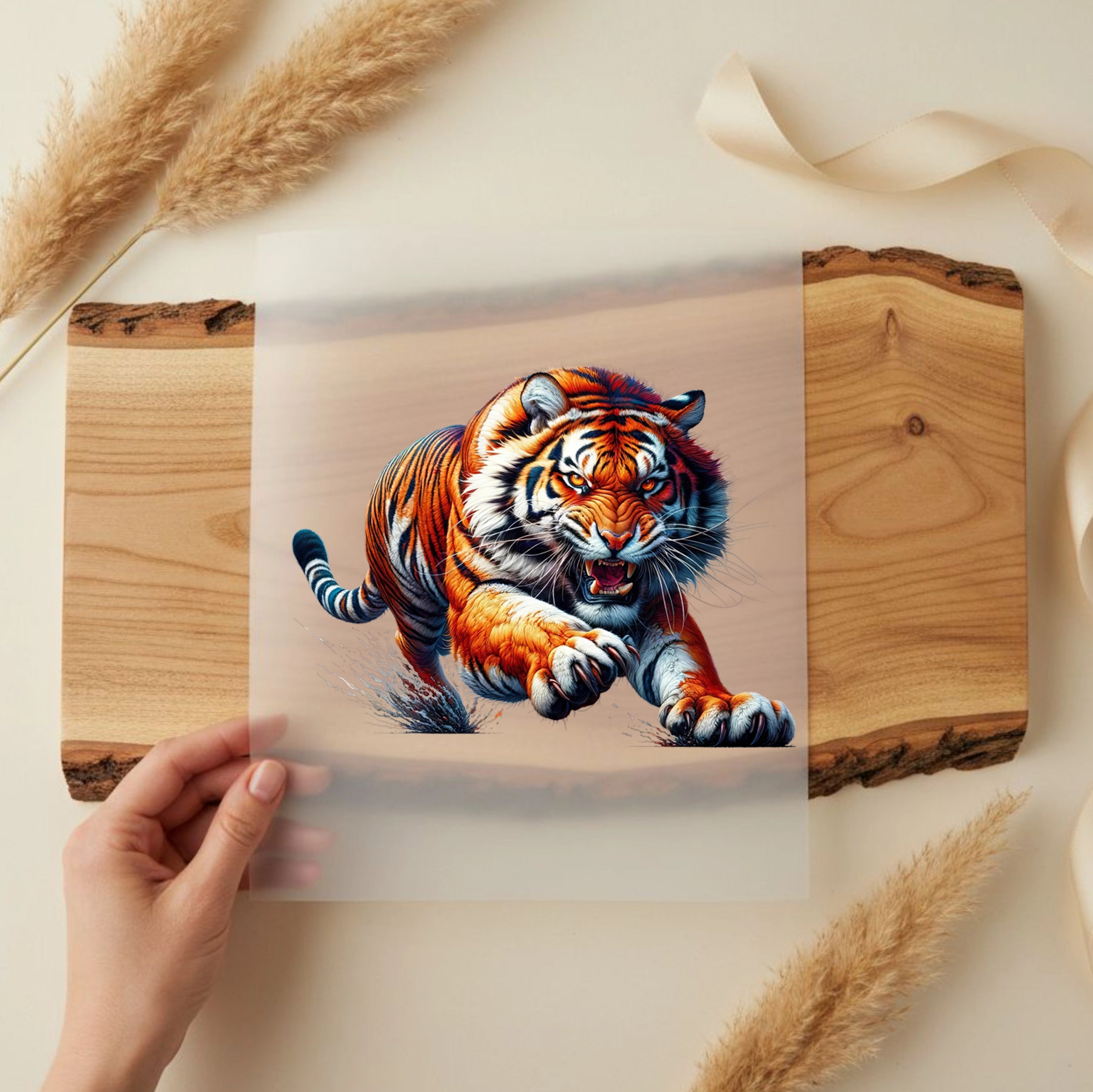 Bügelbild Tiger Stürmischer Jäger