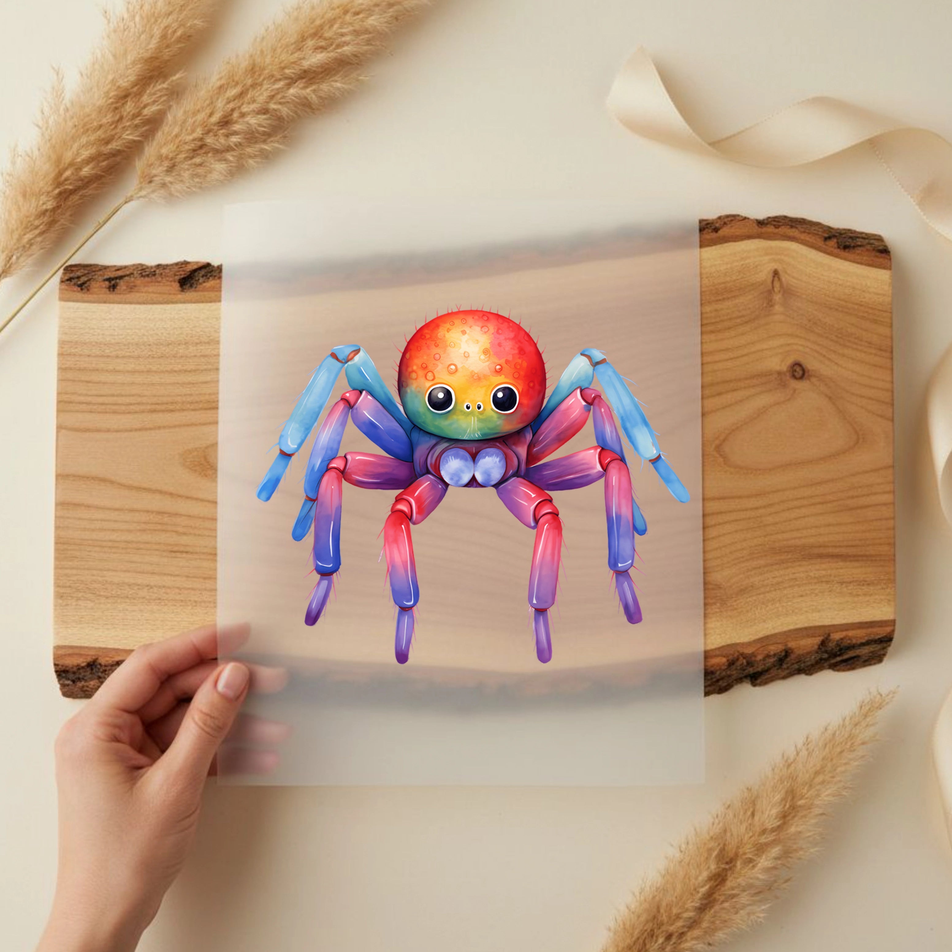 Bügelbild Spinne Regenbogenkrabbler