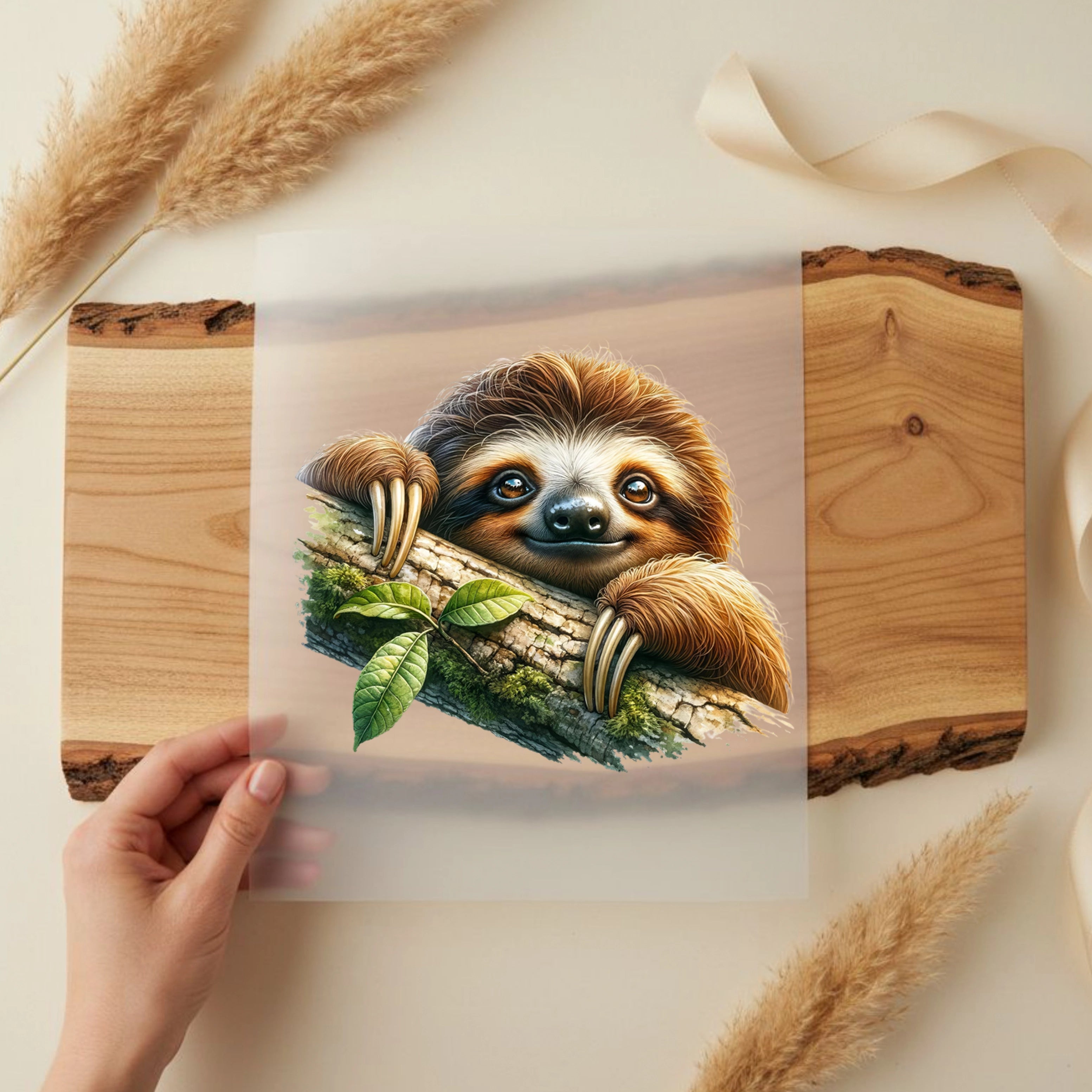 Bügelbild Faultier Entspanni