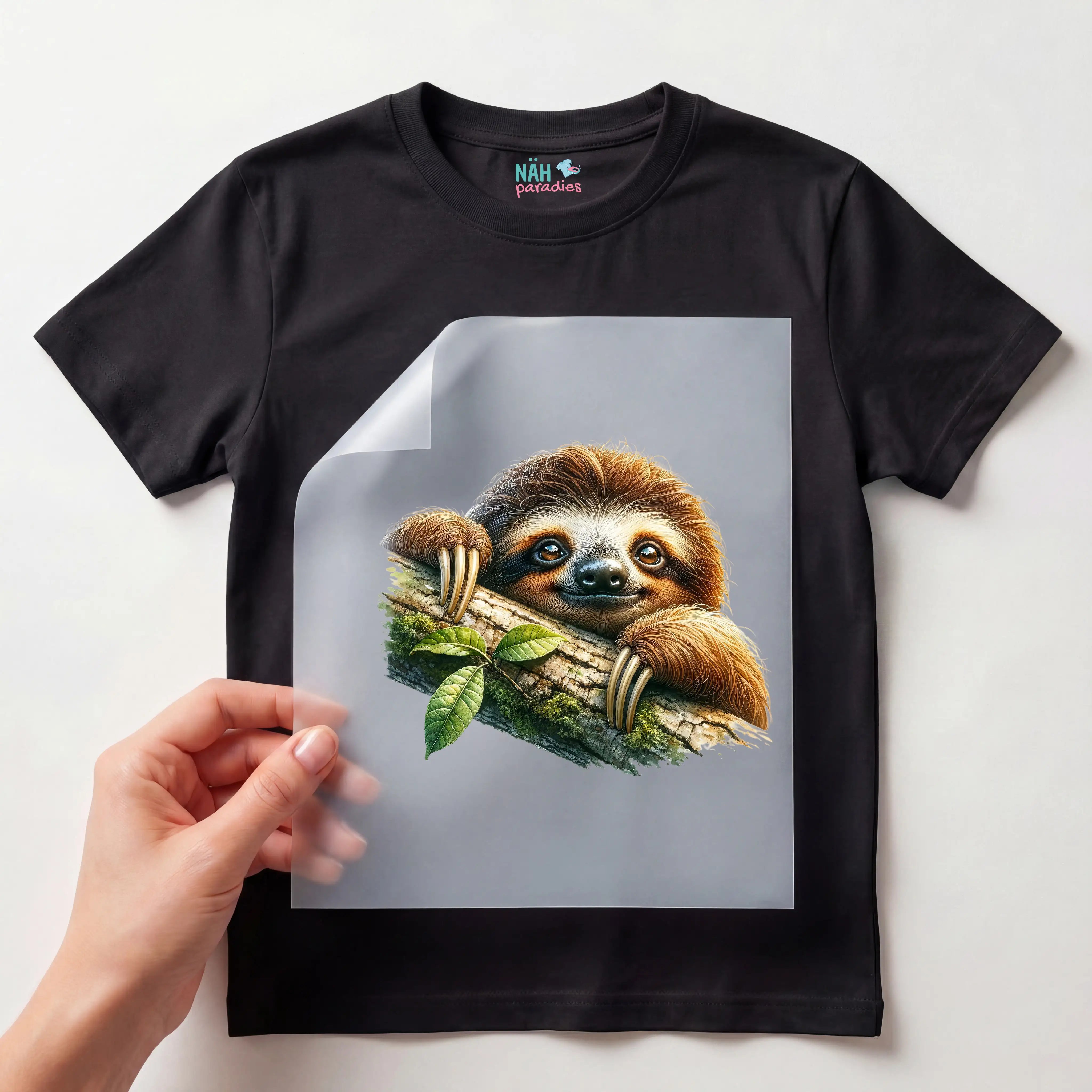 Bügelbild Faultier Entspanni