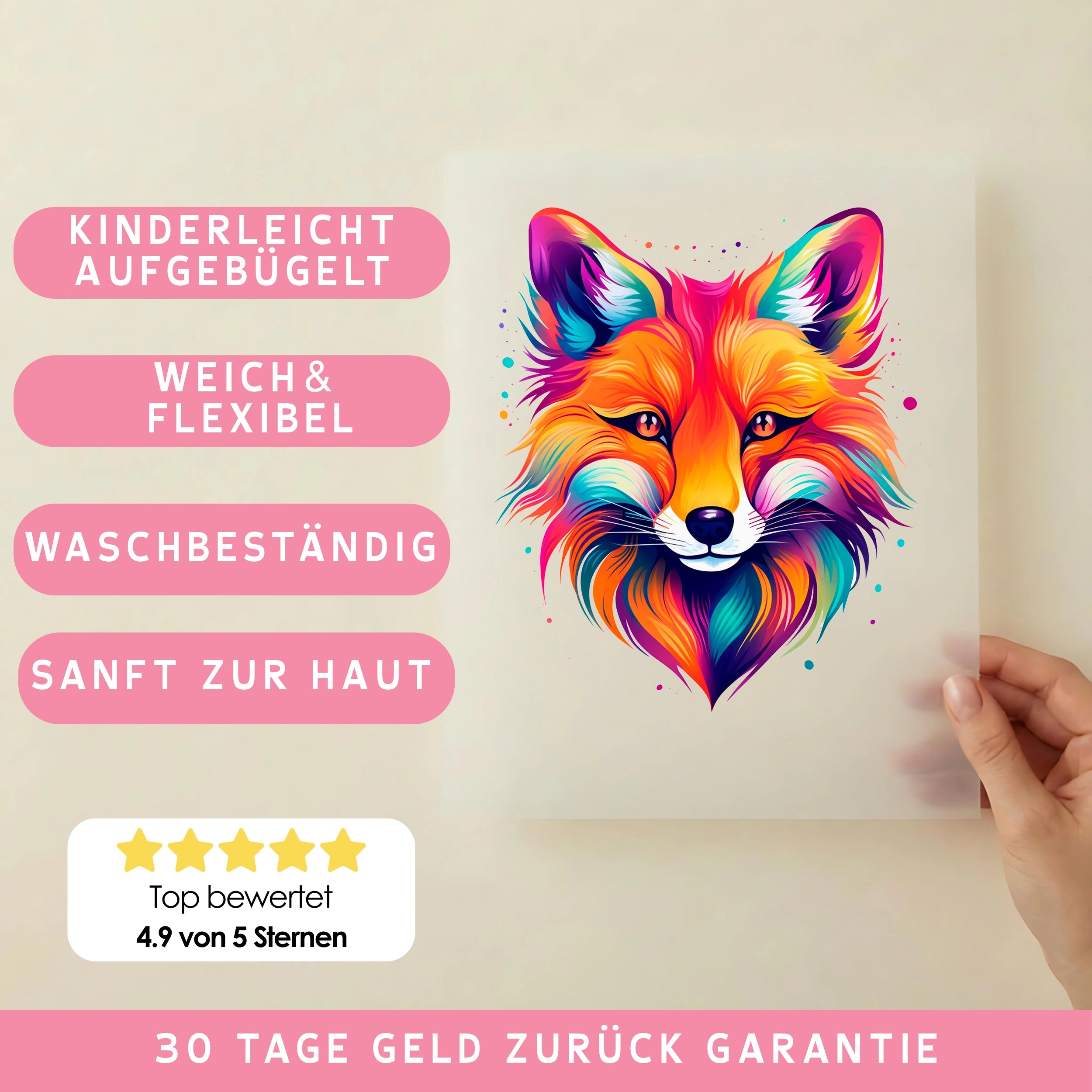 Bügelbild Farbenfuchs