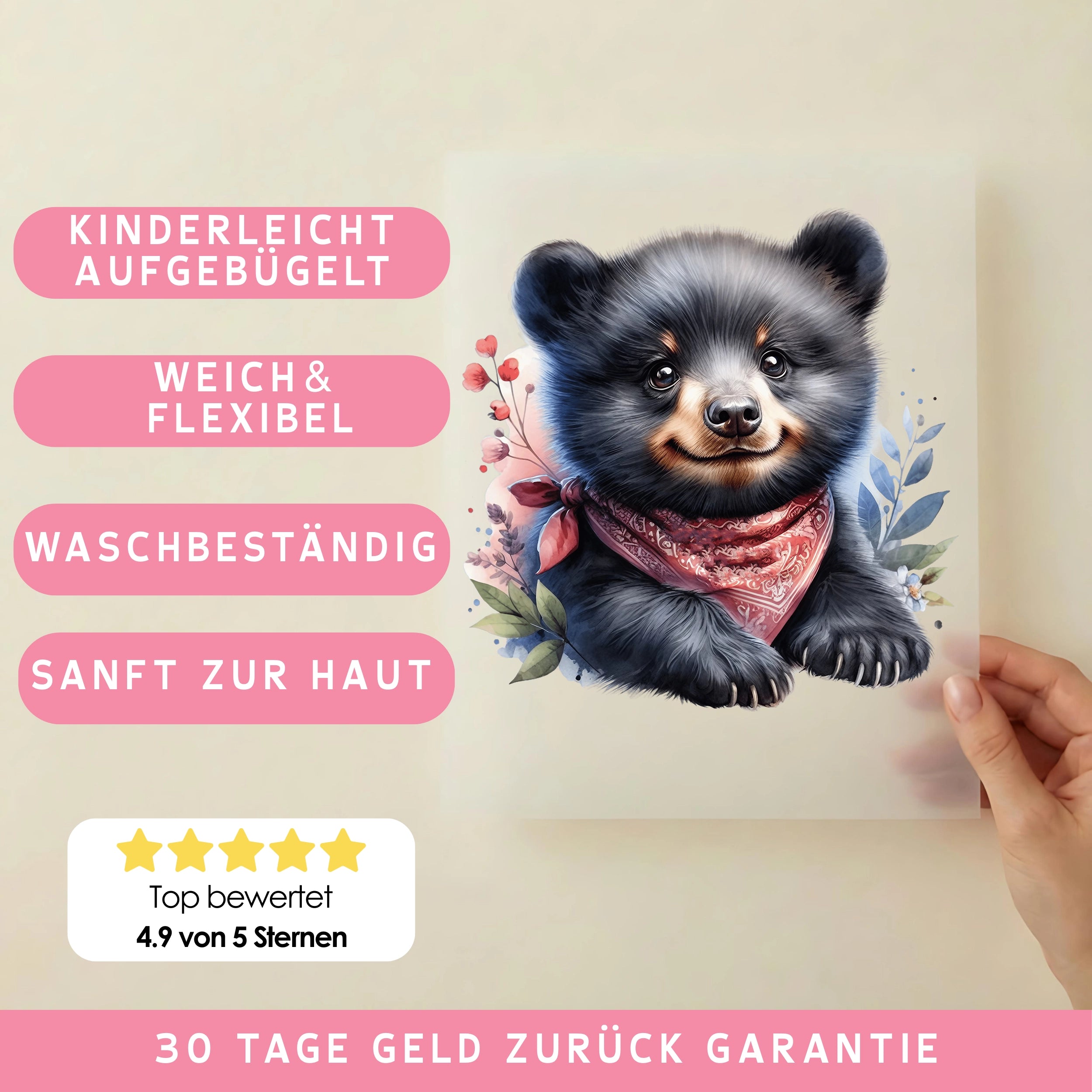 Bügelbild Bärenkind Emil