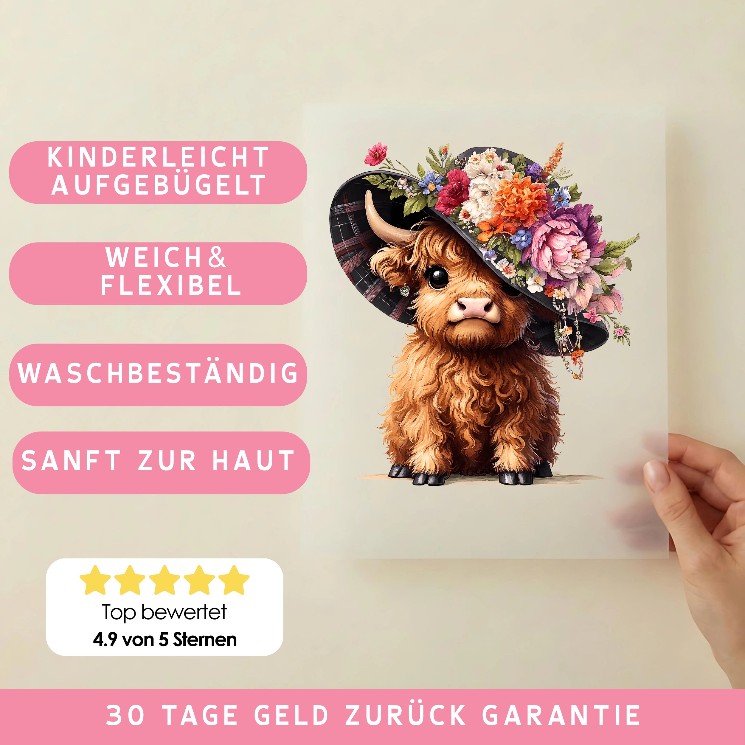 Bügelbild Blütenkuh Lady Blossom