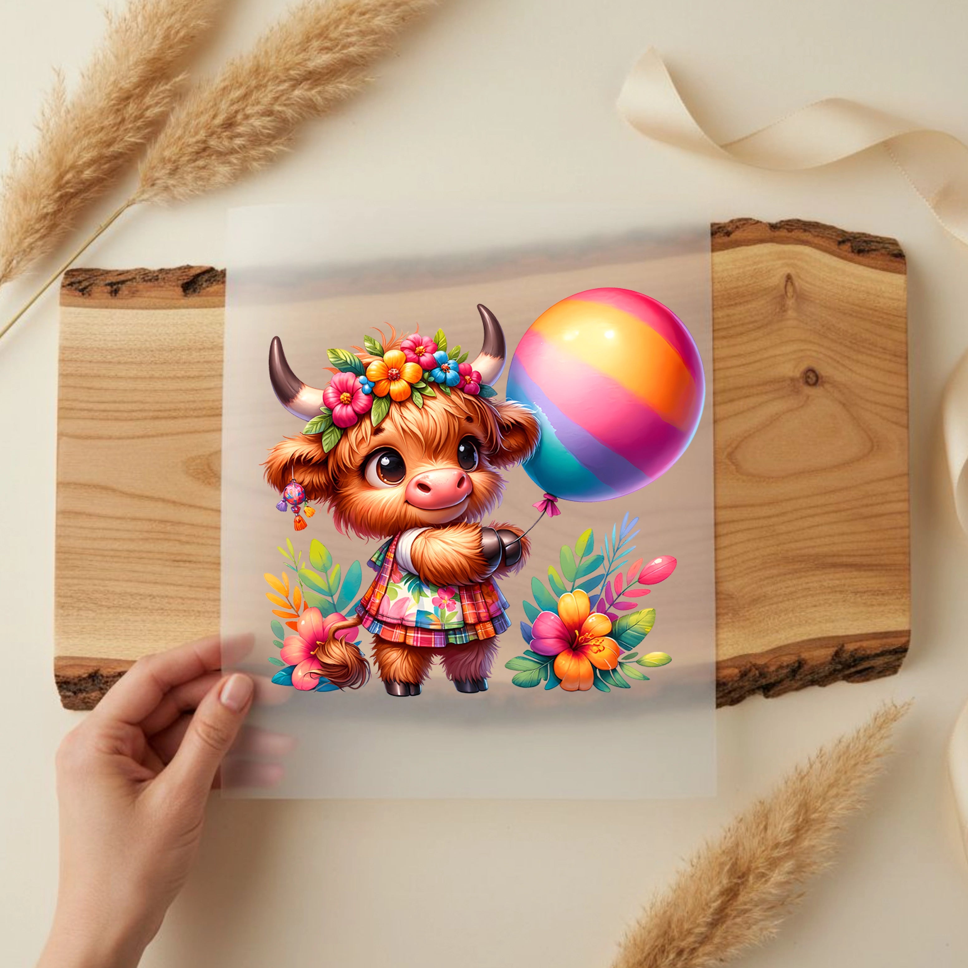 Bügelbild Kuh Emmi Farbenfroh