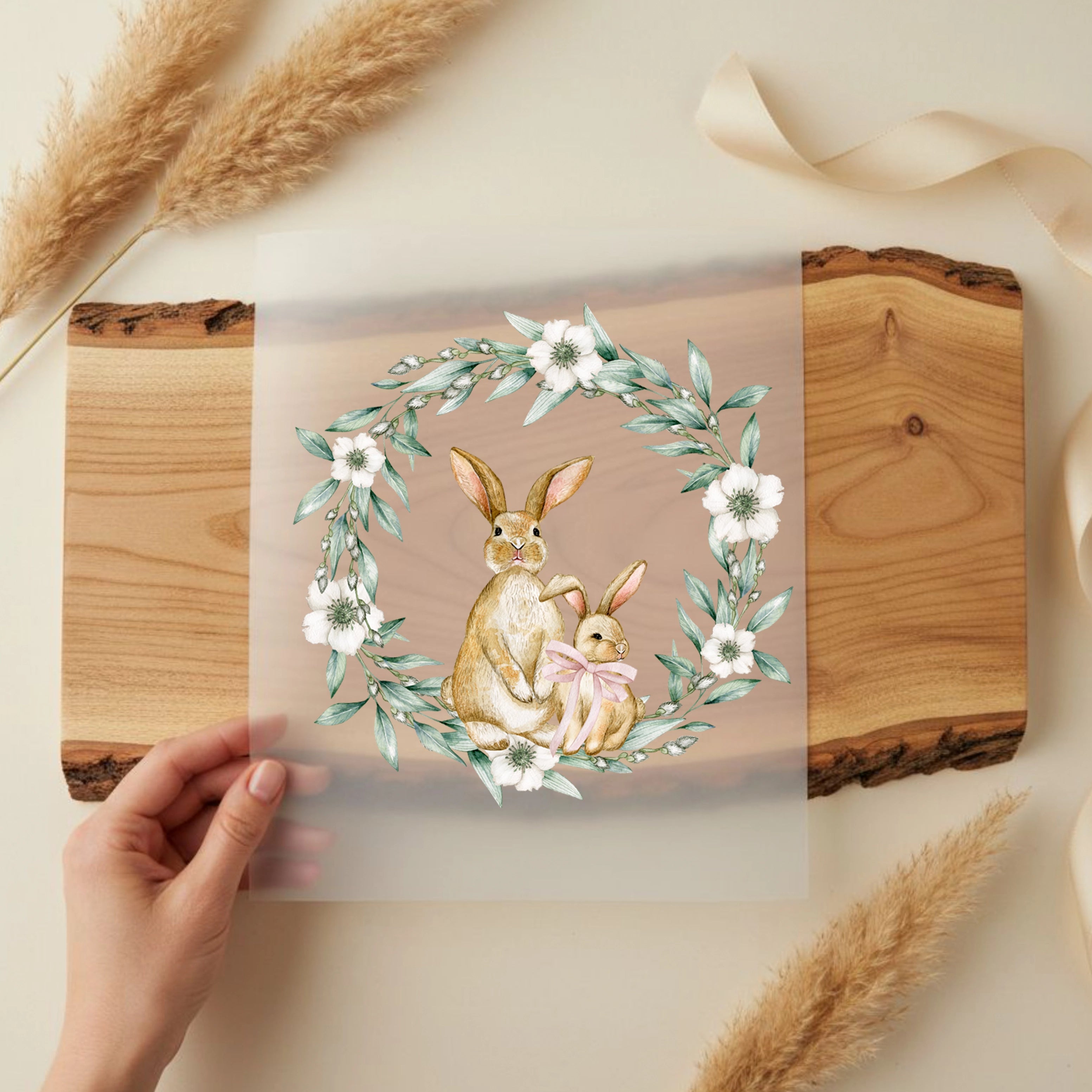 Bügelbild Hasen Mama