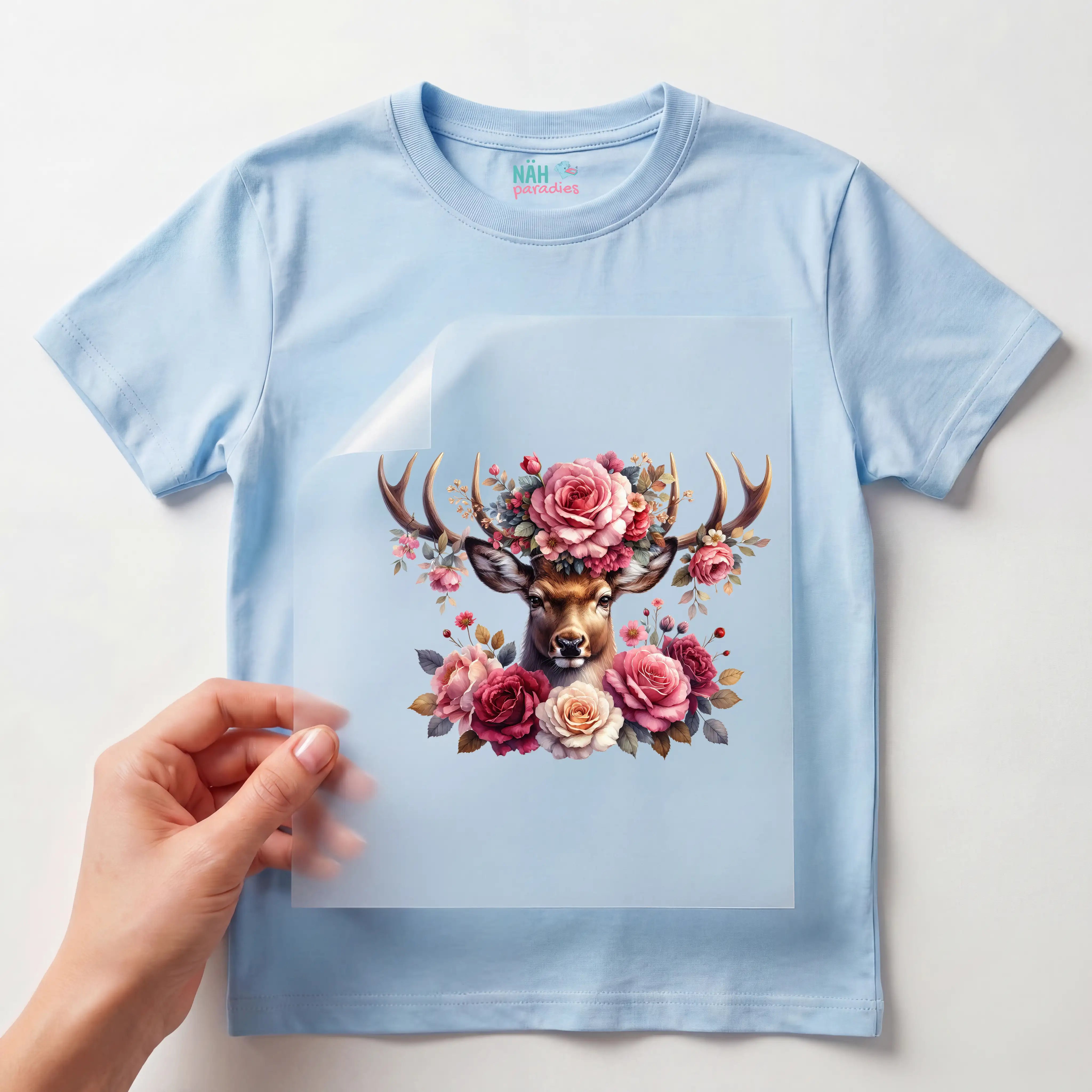 Bügelbild Hirsch Majestät der Blumen