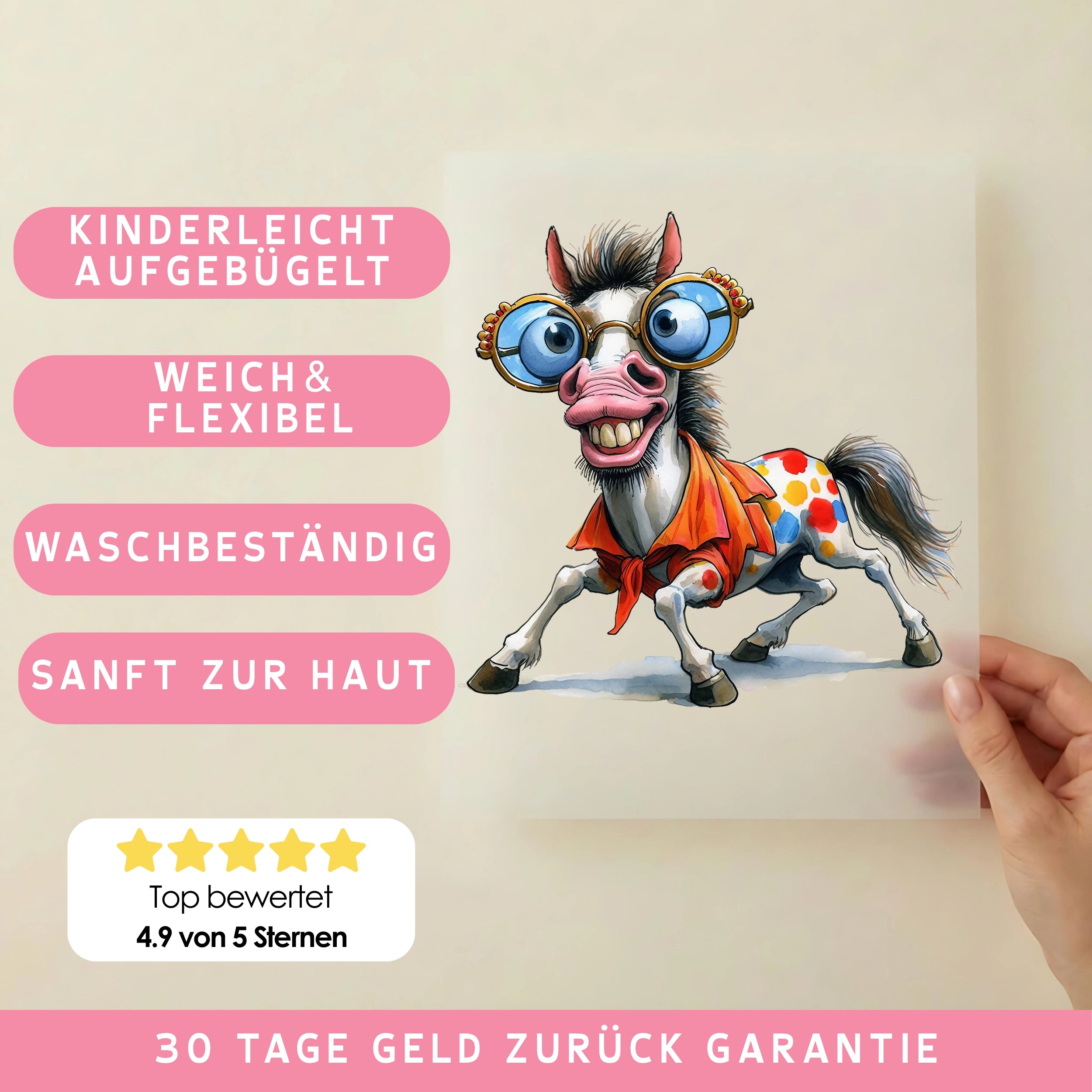Bügelbild Gute Laune Pferd