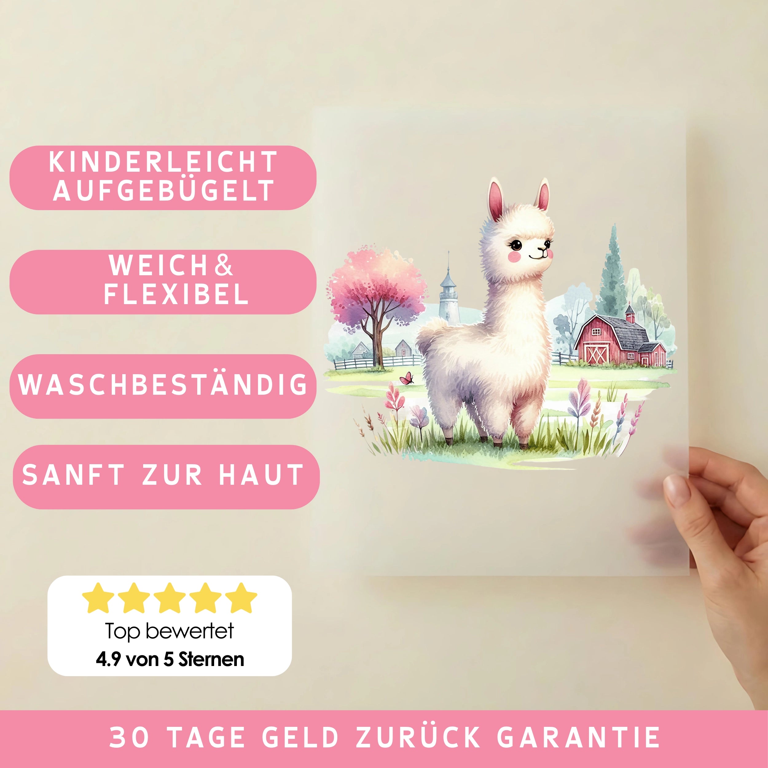 Bügelbild Lama Landliebe