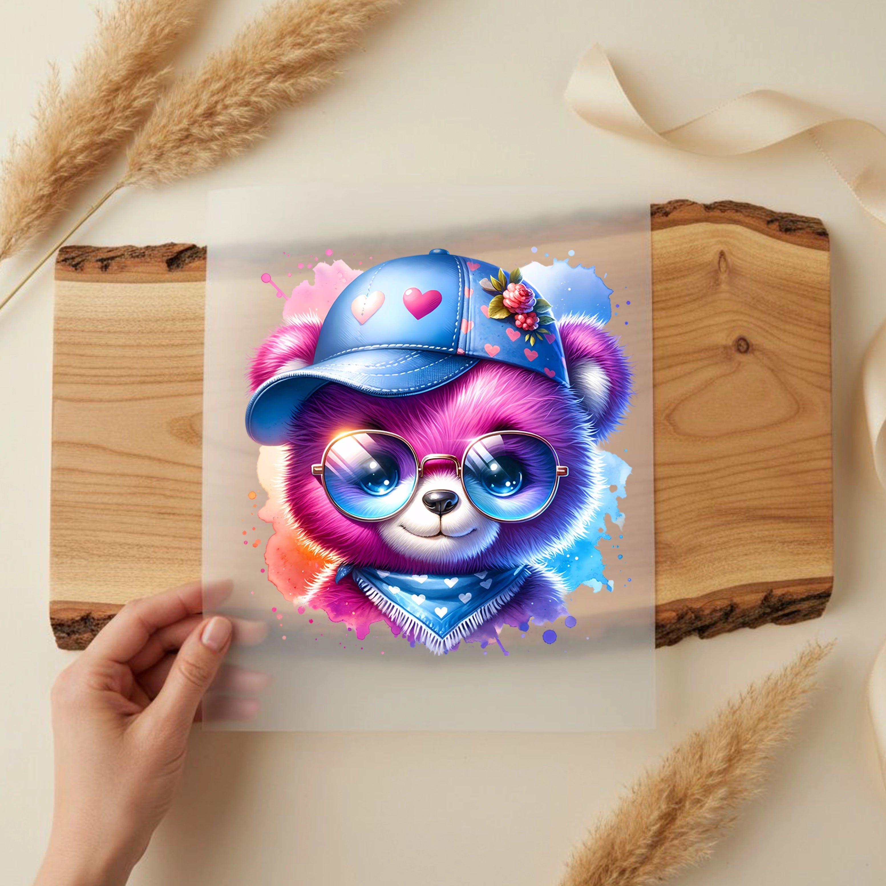 Bügelbild Stylisches Bärchen