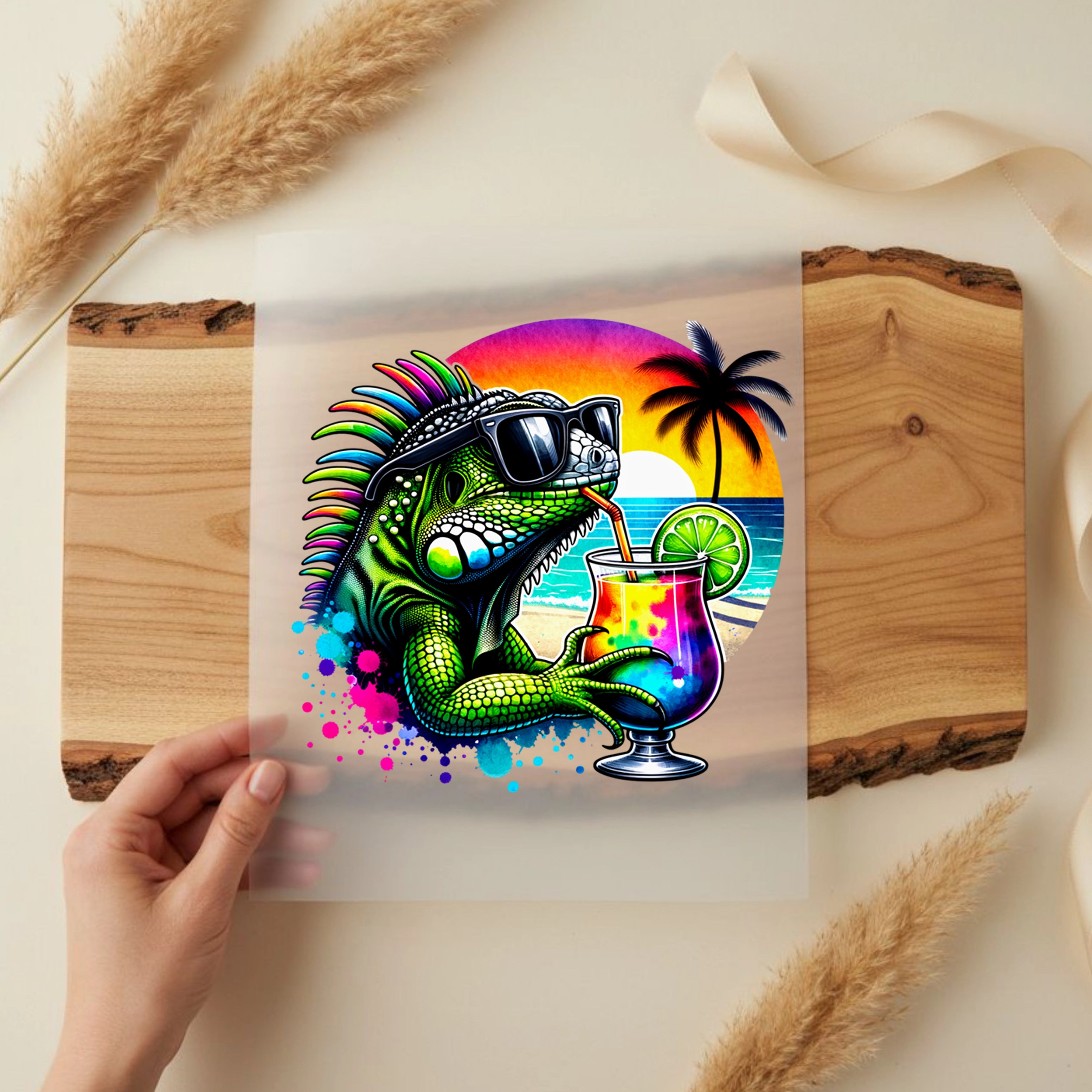 Bügelbild Leguan on the Beach