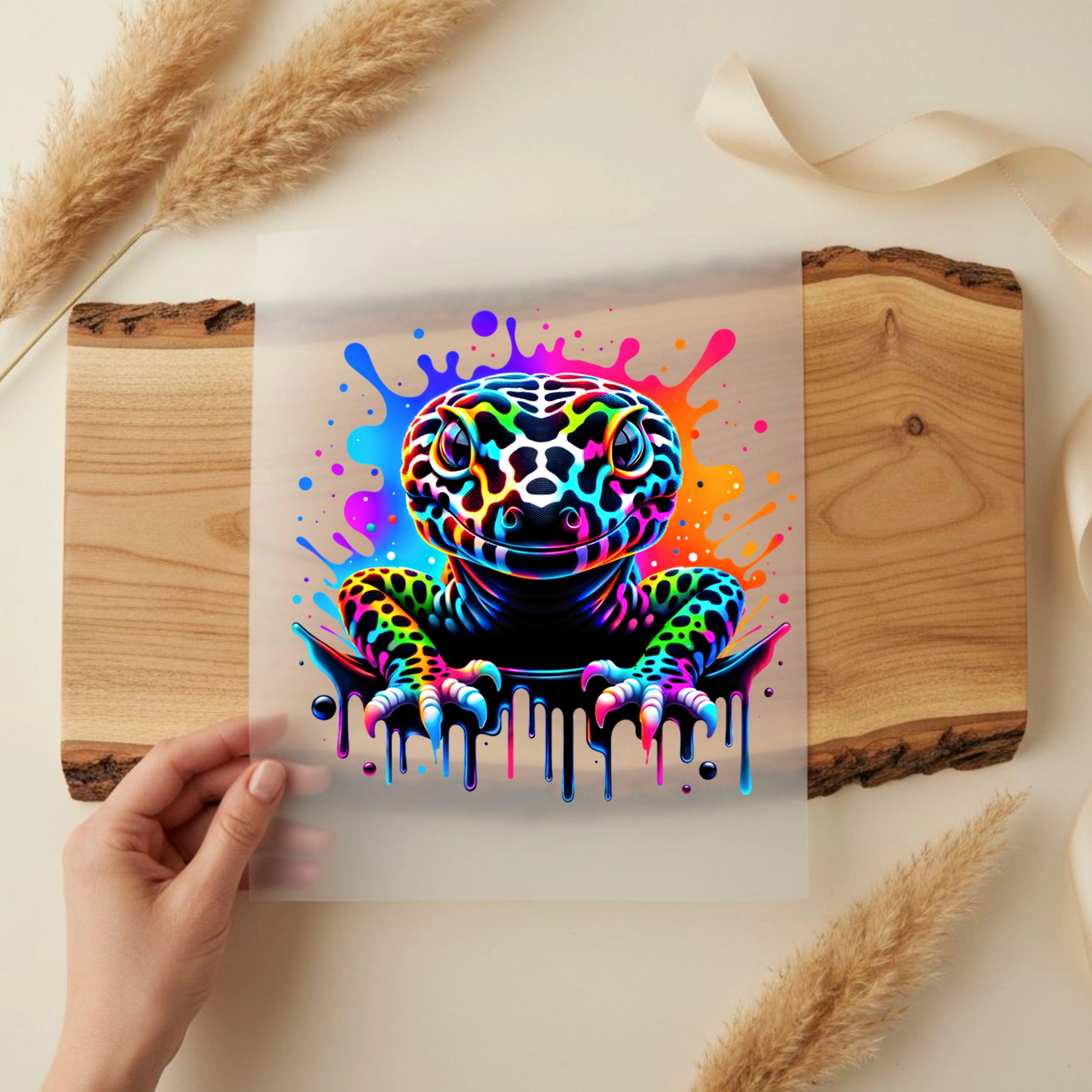 Bügelbild Leoparden Gecko