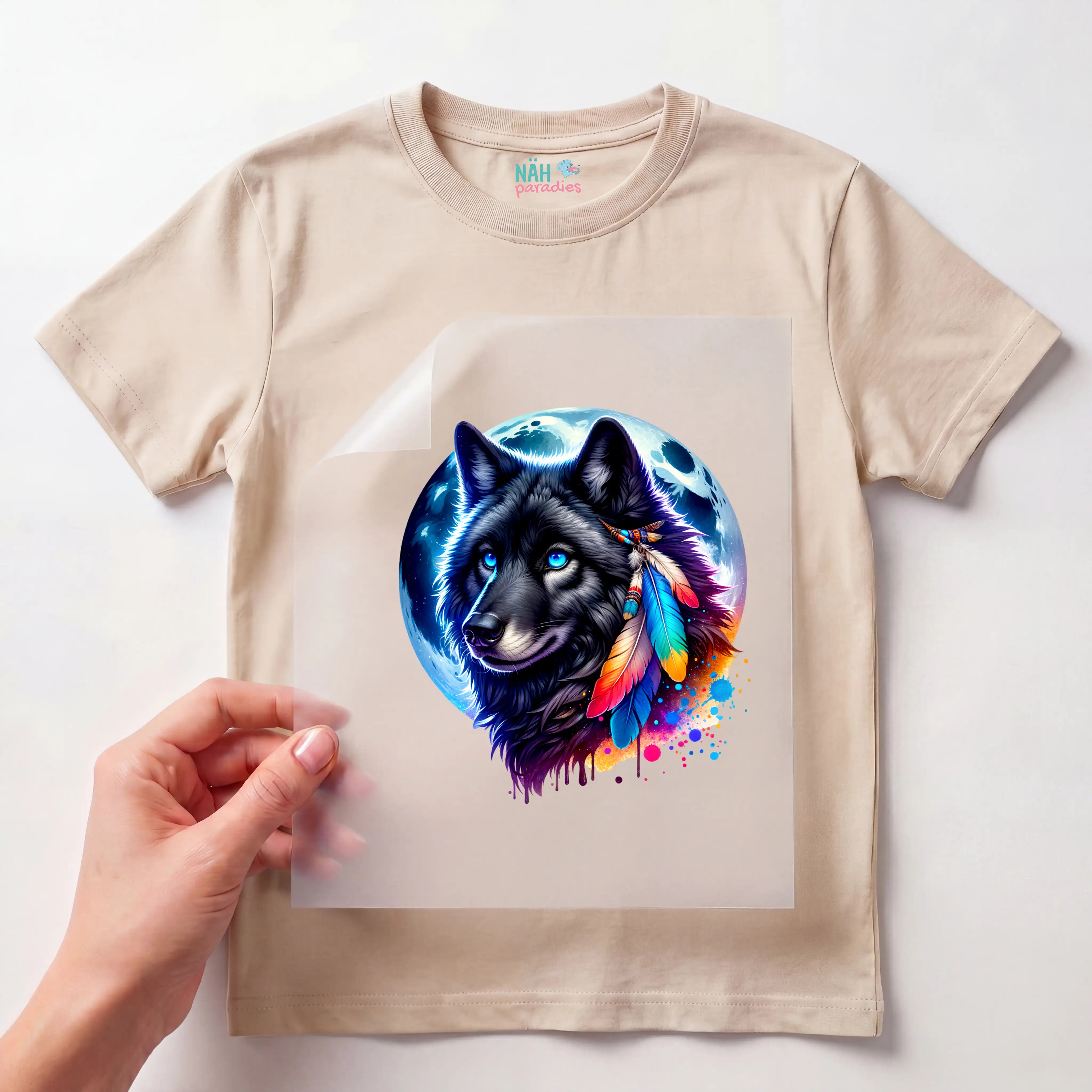Bügelbild Wolf Vollmondzauber