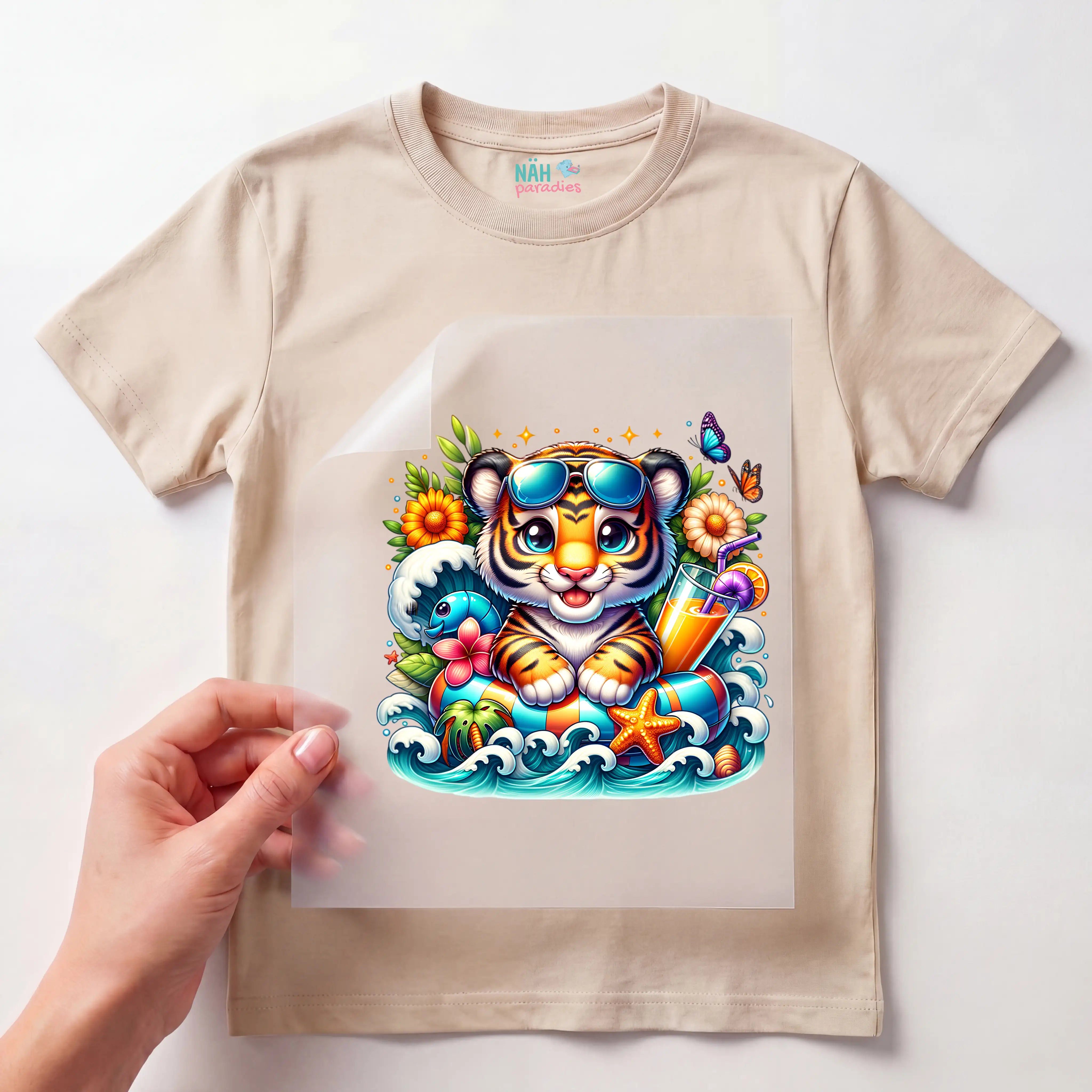 Bügelbild karibischer Tiger Zottel