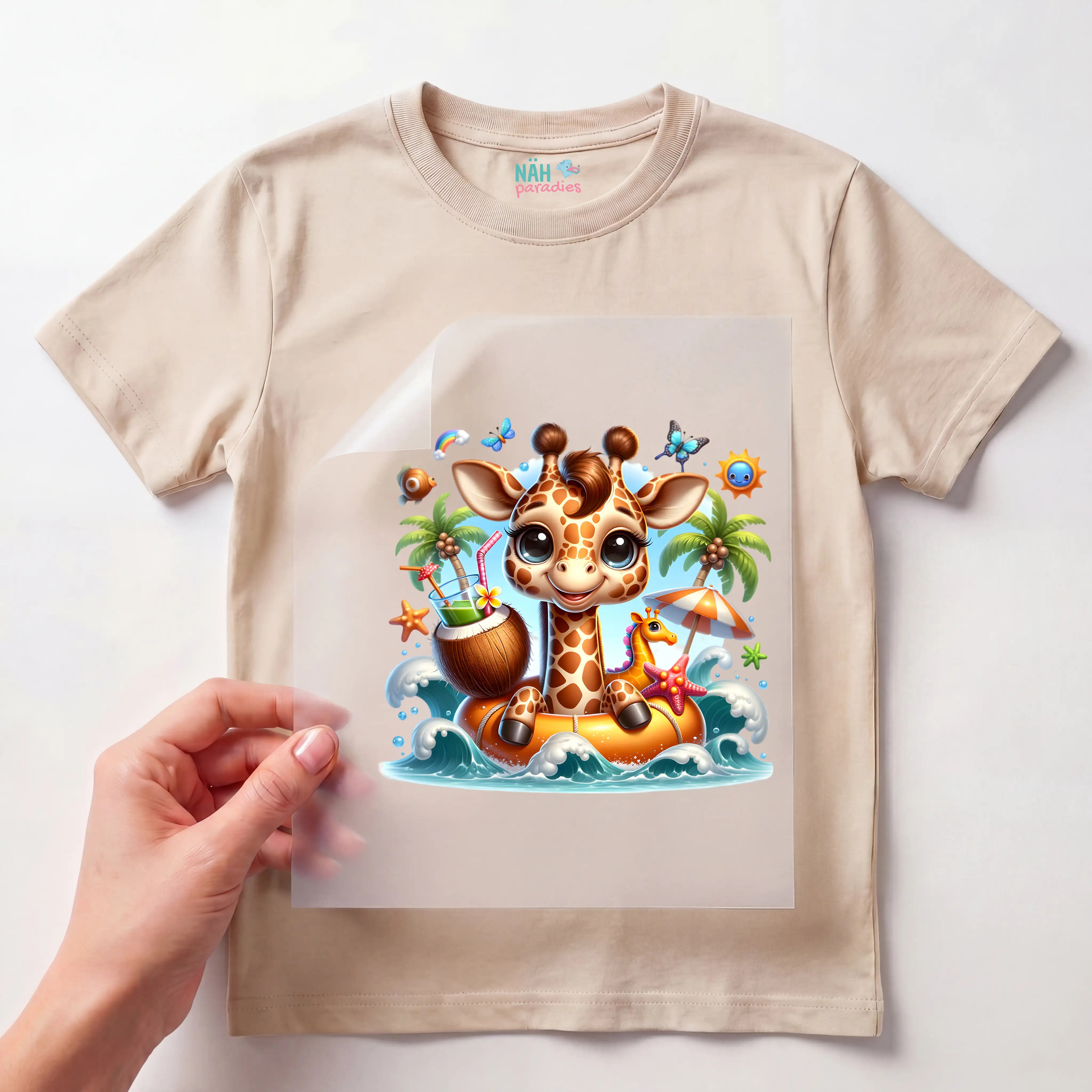 Bügelbild karibische Giraffe Bini