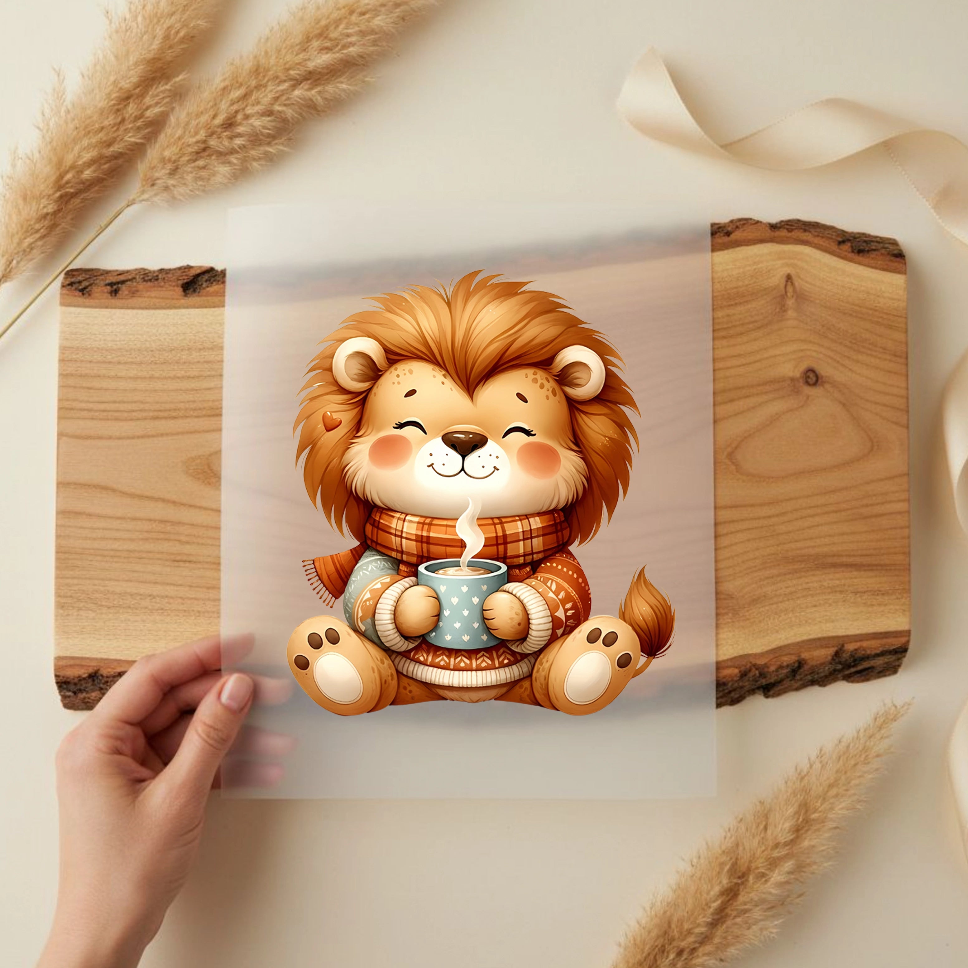 Bügelbild Löwe Herbstkönig