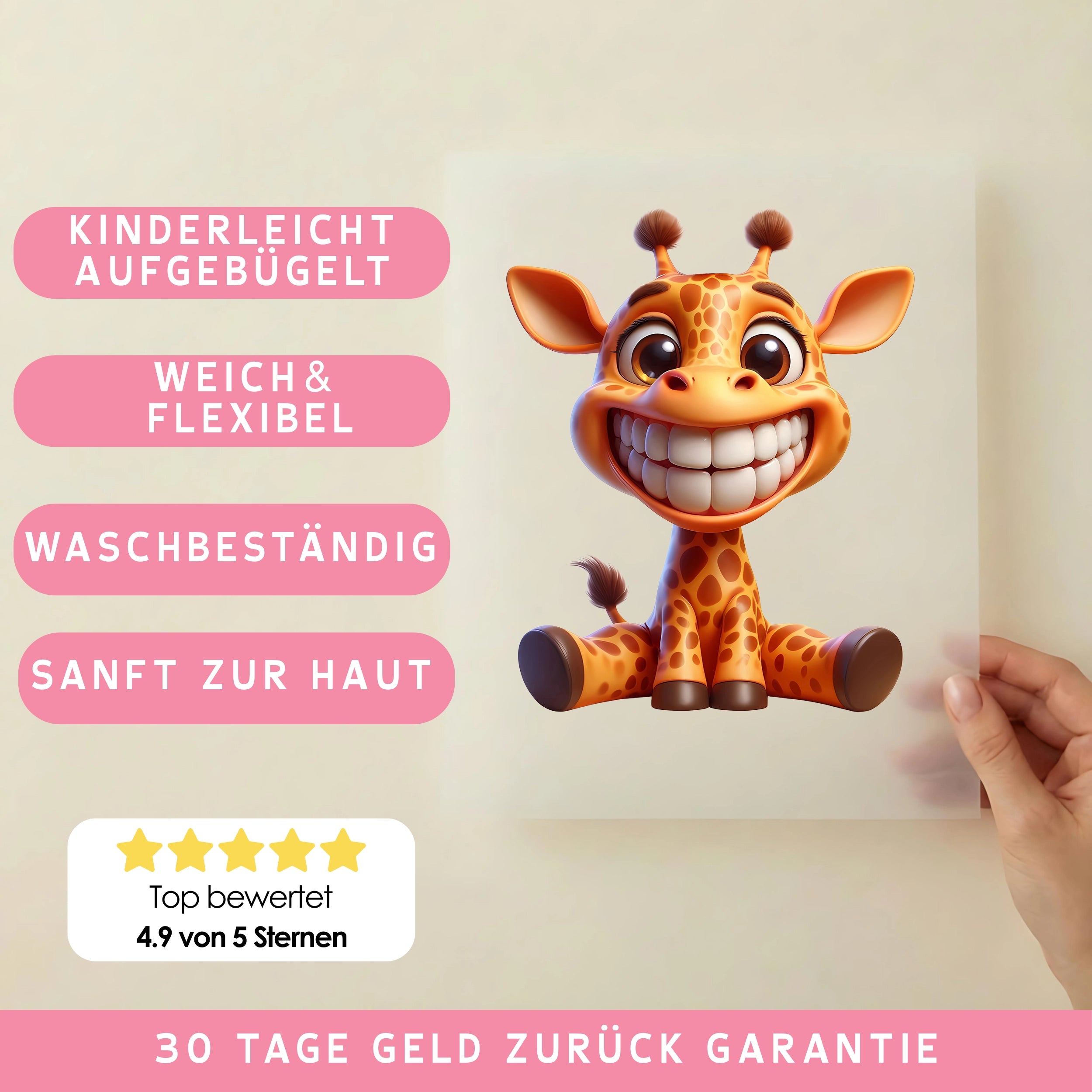 Bügelbild Funny Giraffe Smile
