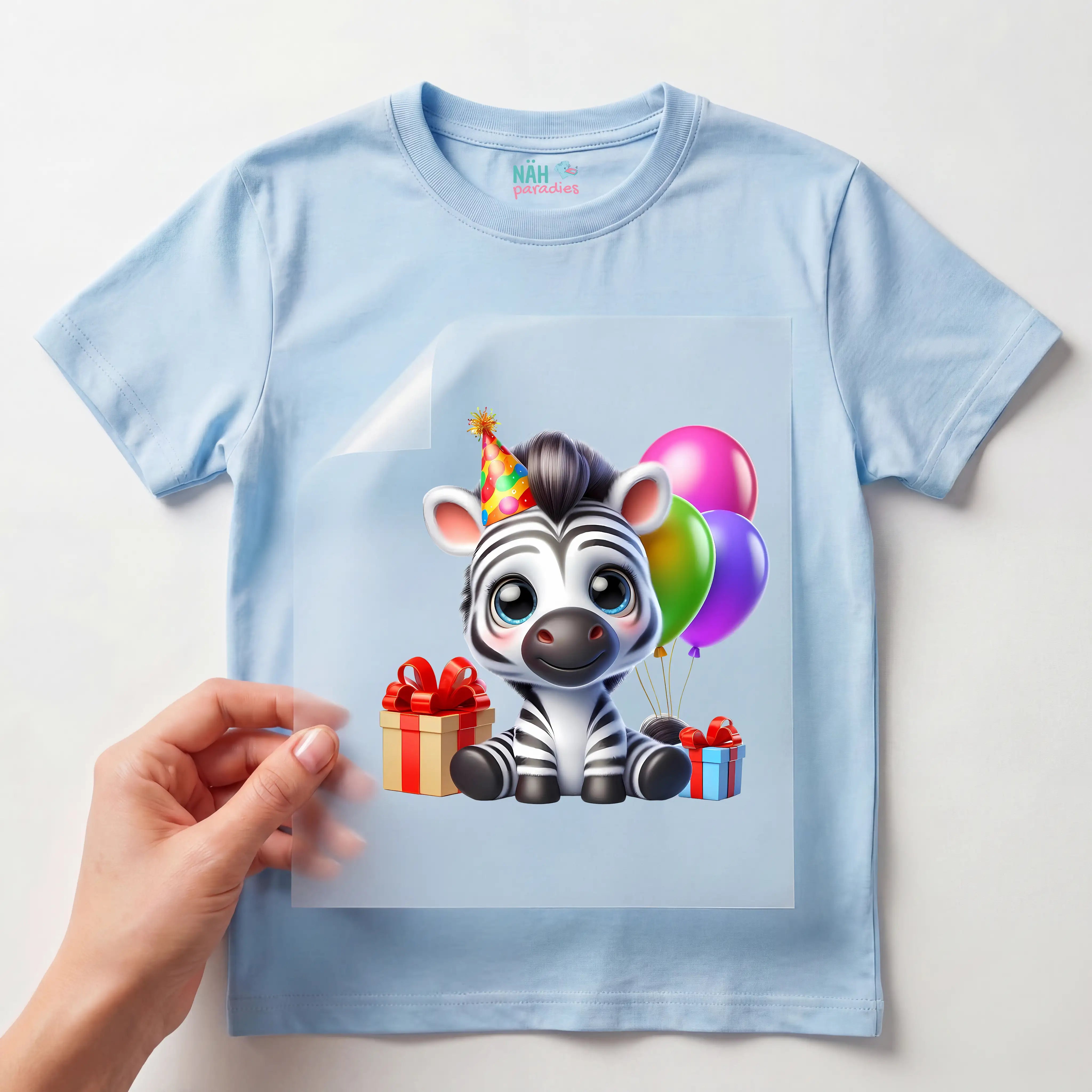 Bügelbild Baby Zebra Geburtstag