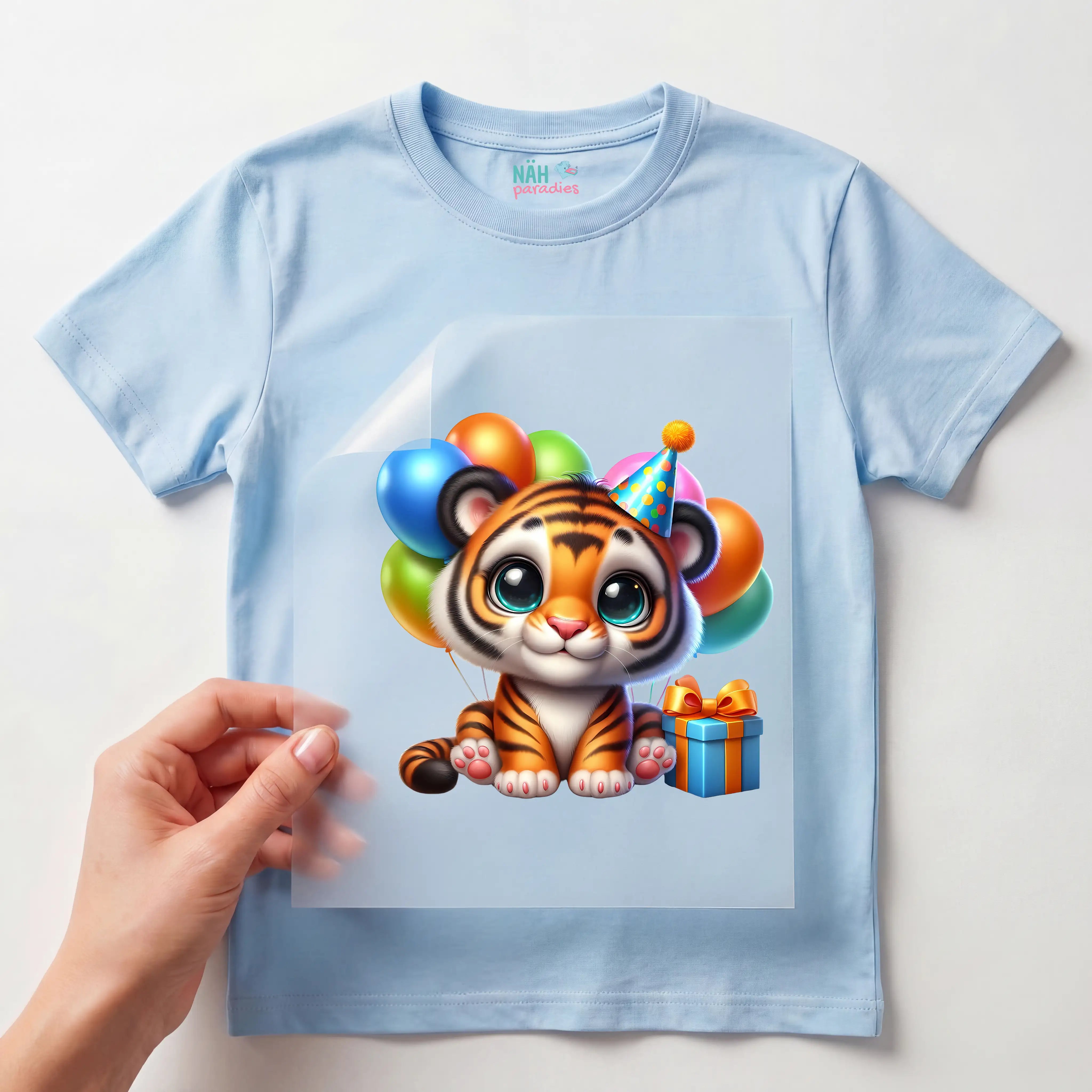 Bügelbild Baby Tiger Geburtstag