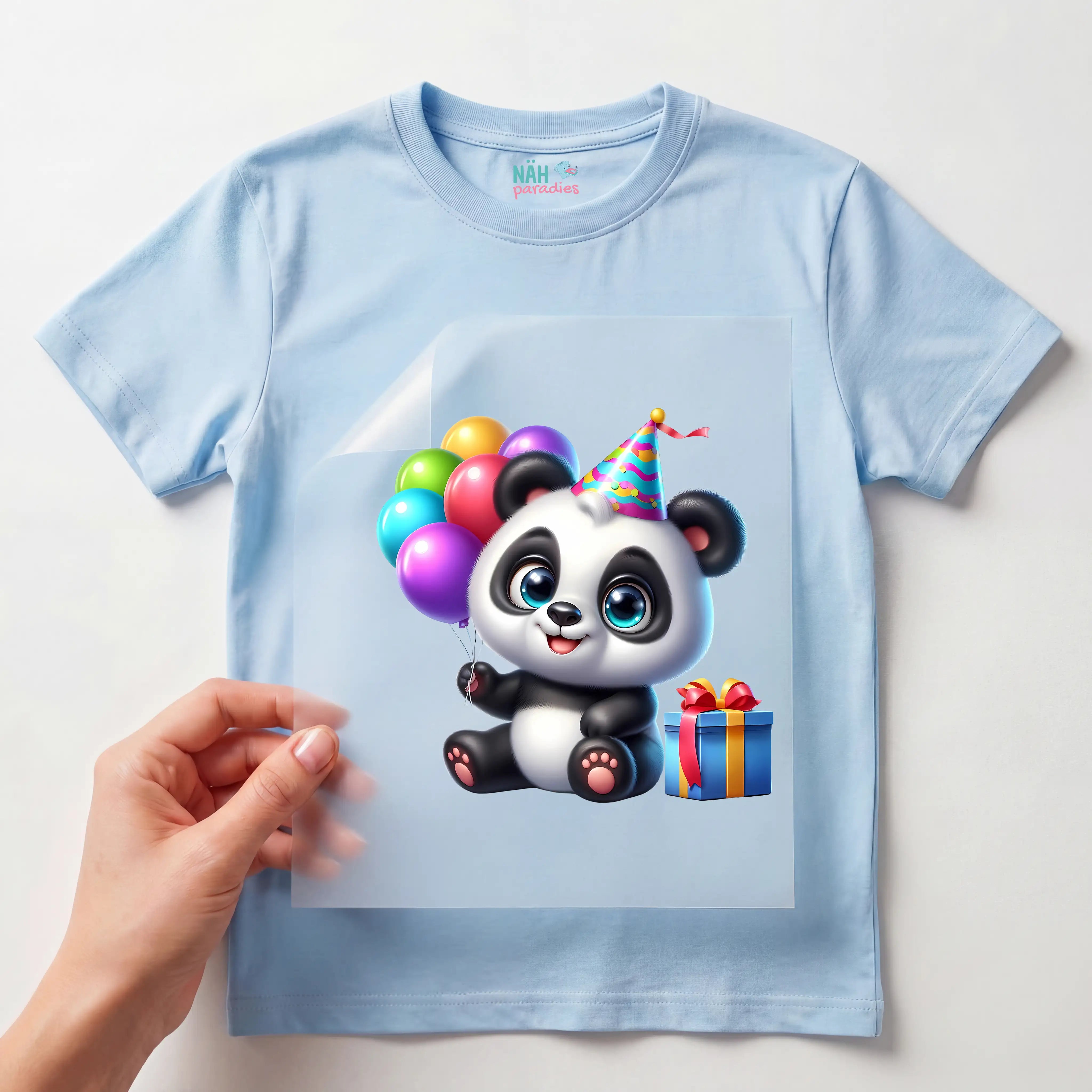 Bügelbild Baby Panda Geburtstag