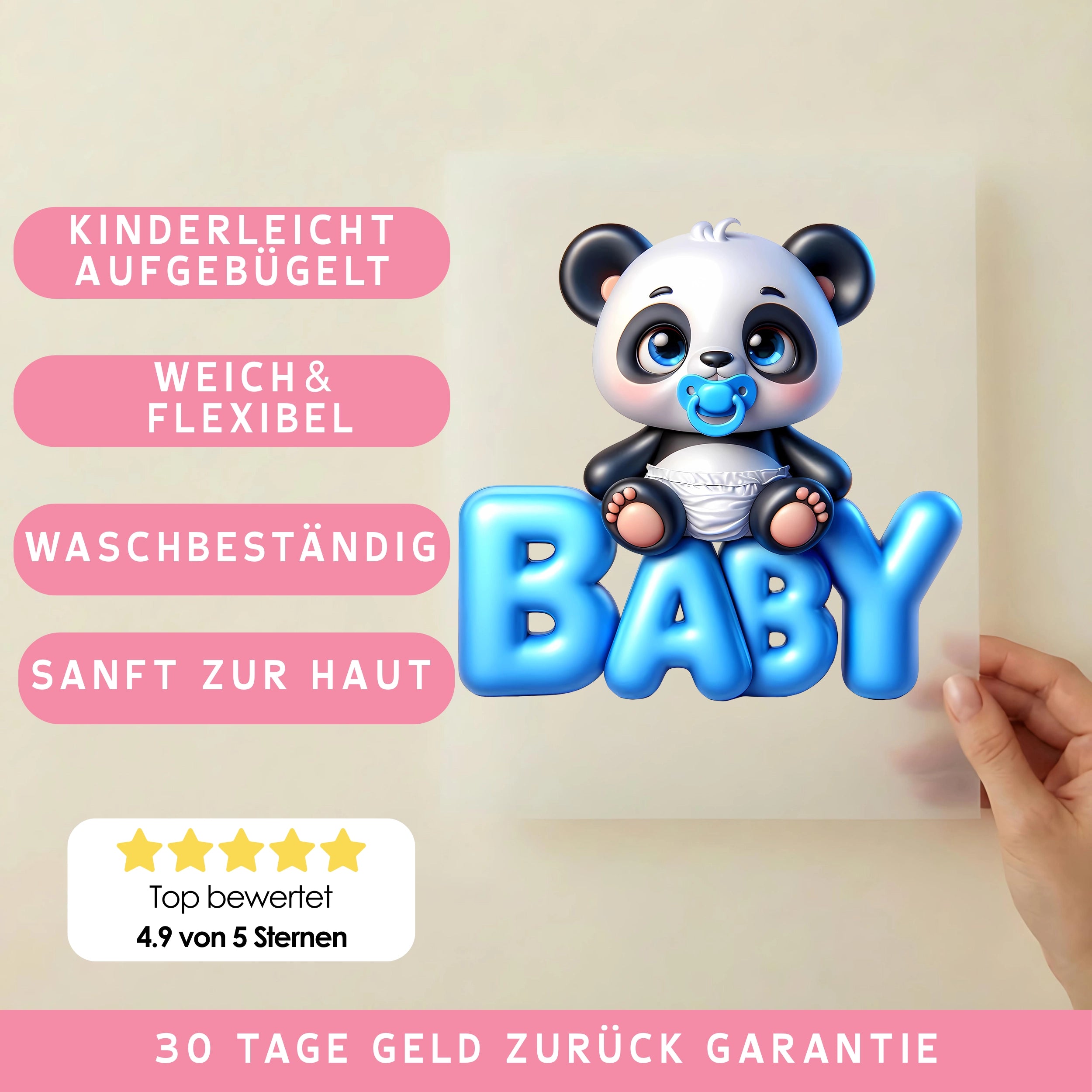 Bügelbild Baby Panda