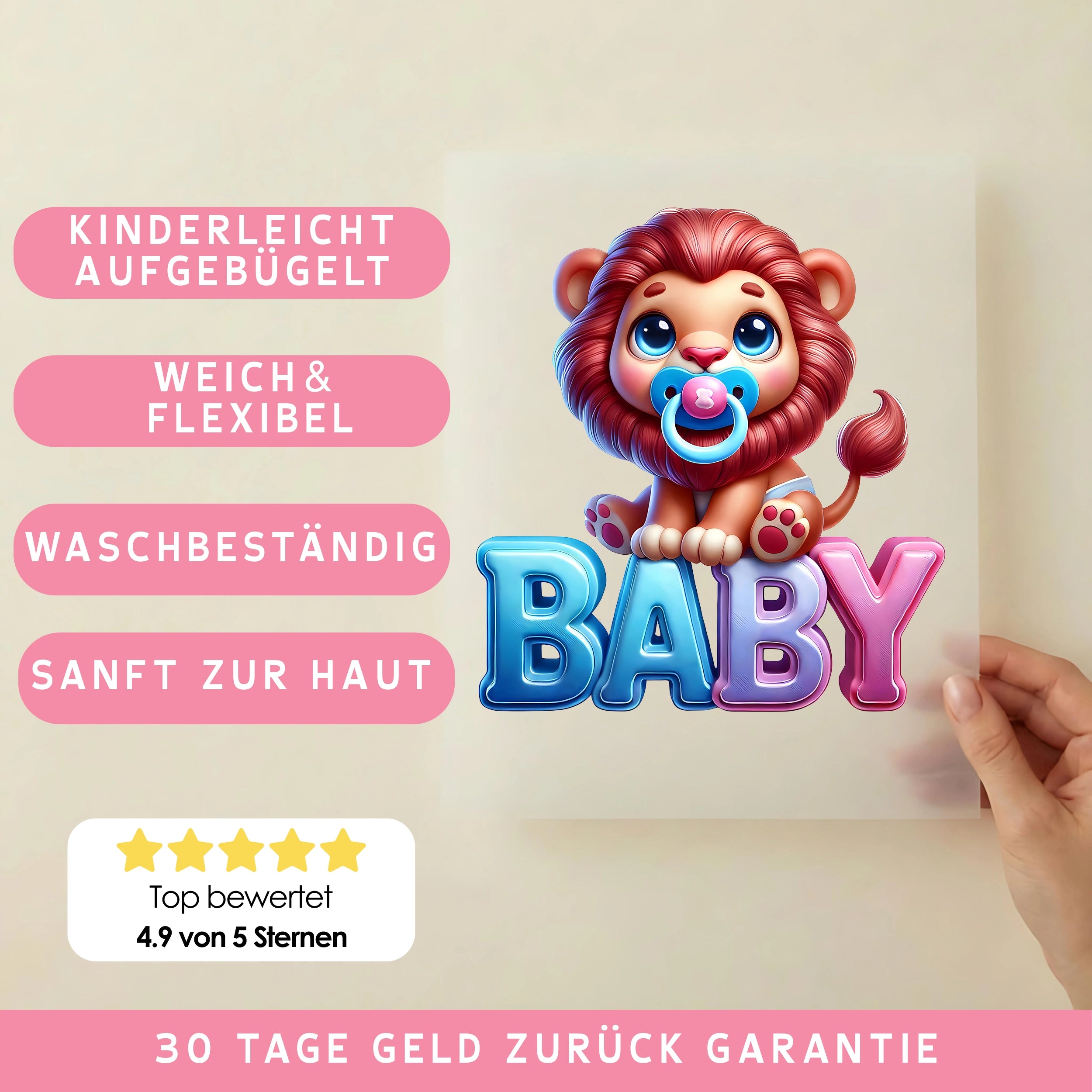 Bügelbild Baby Löwe Miniroar