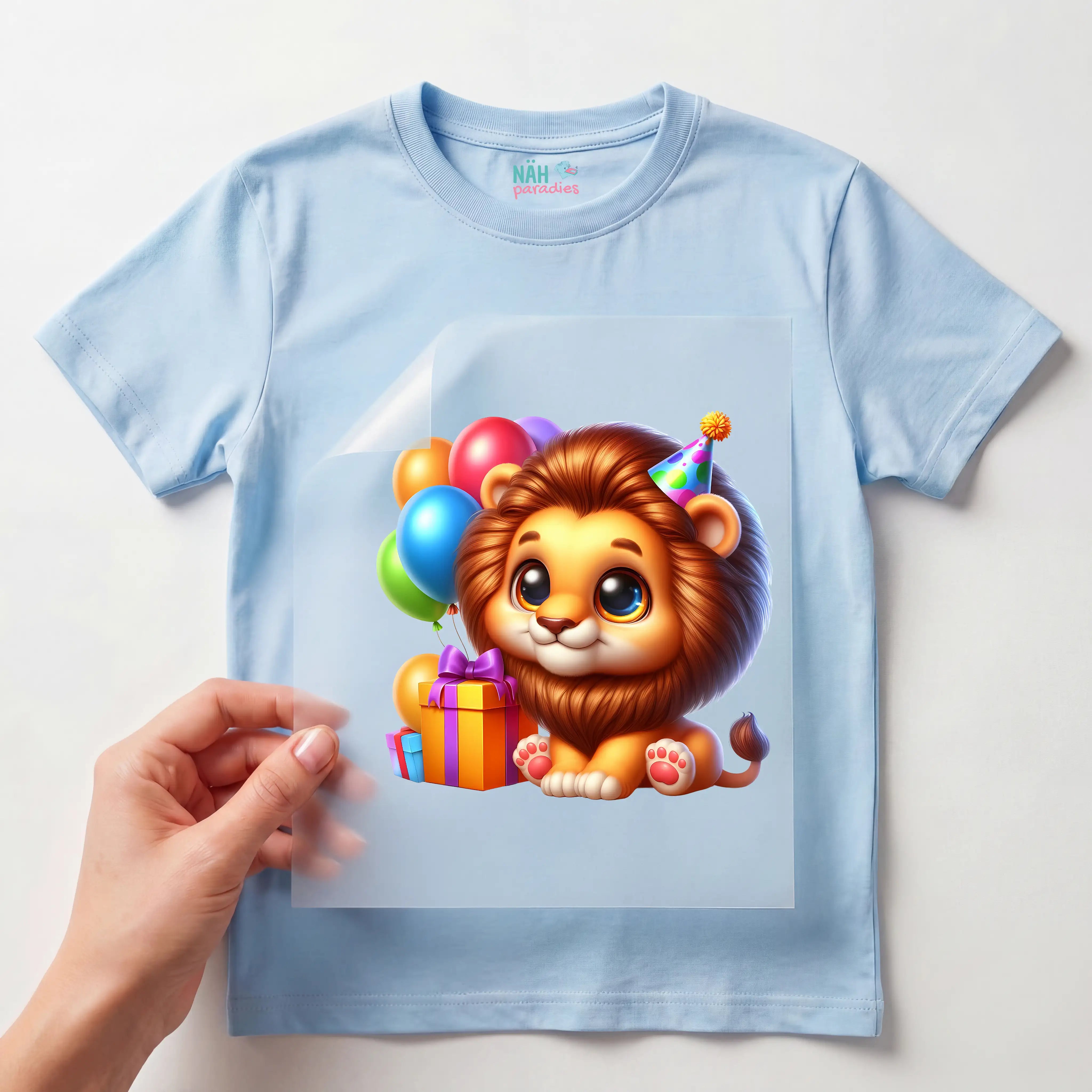 Bügelbild Baby Löwe Geburtstag