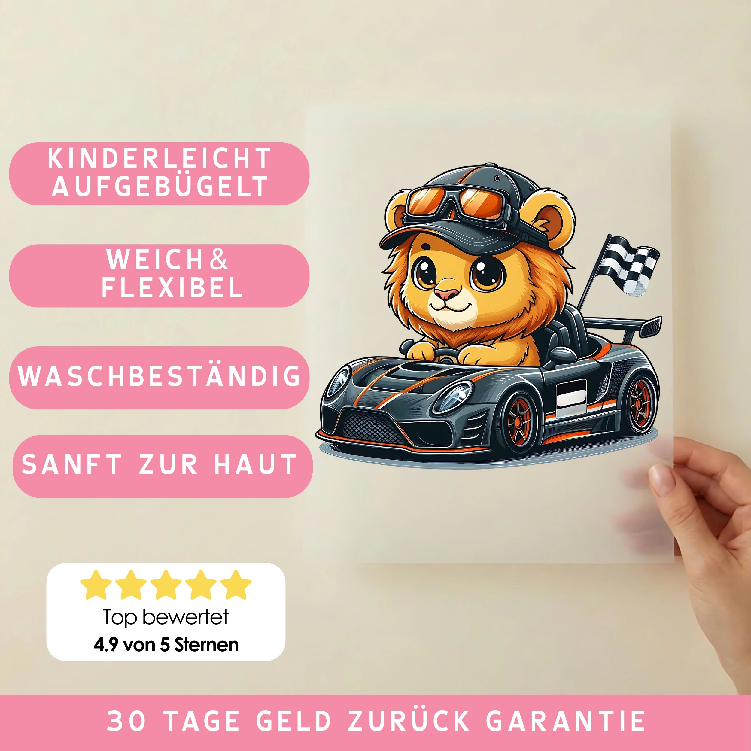 Bügelbild Turbo Löwe