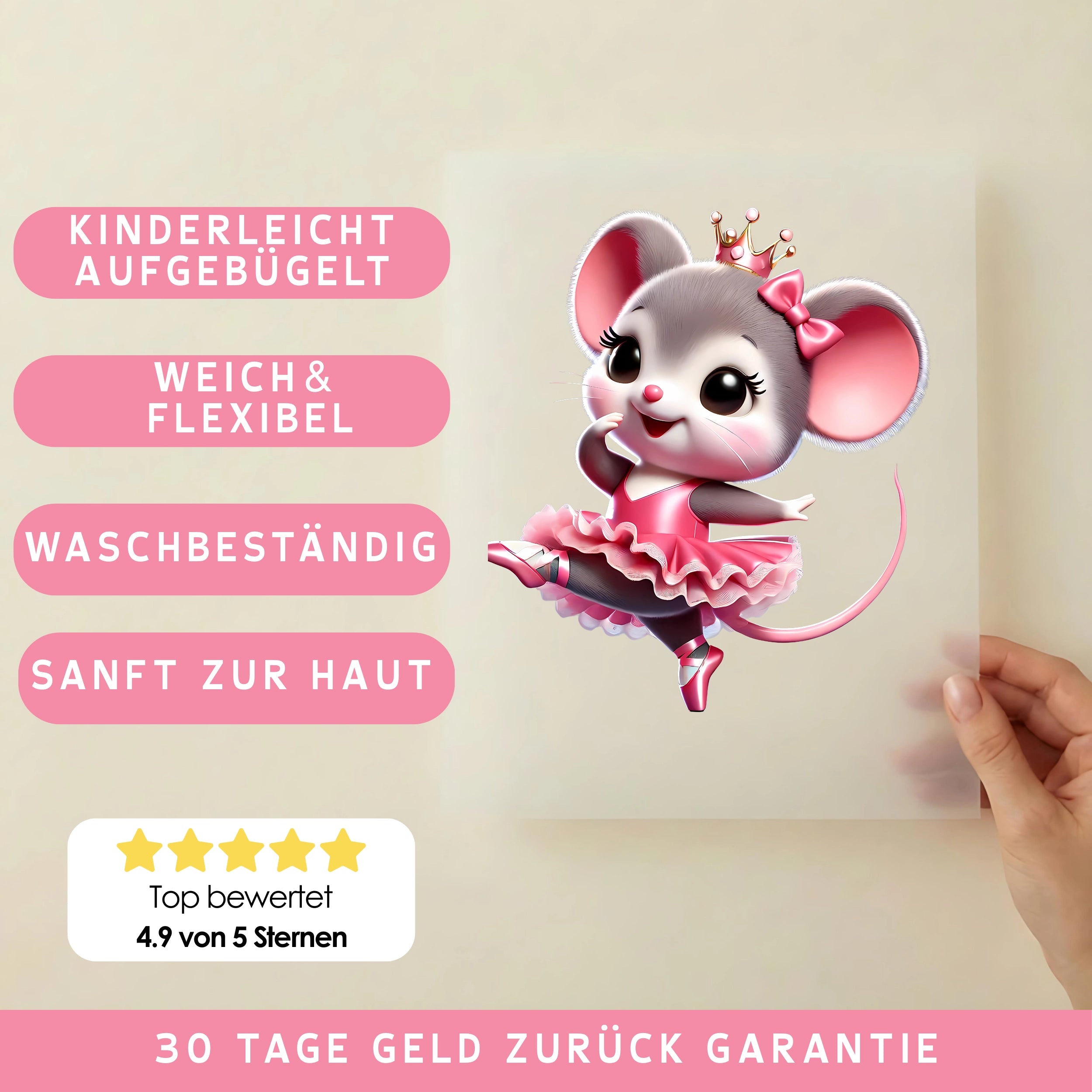 Bügelbild Ballerina Maus Prinzessin