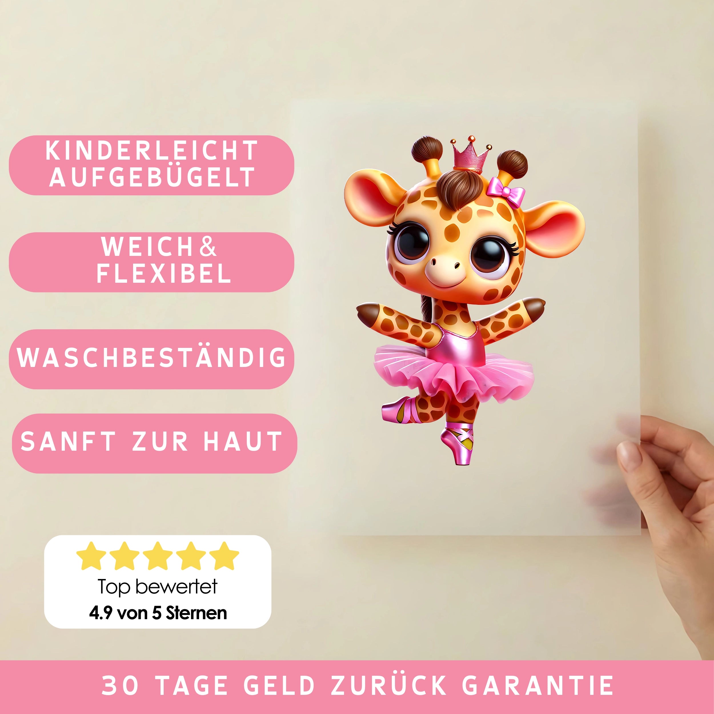 Bügelbild Ballerina Giraffenprinzessin