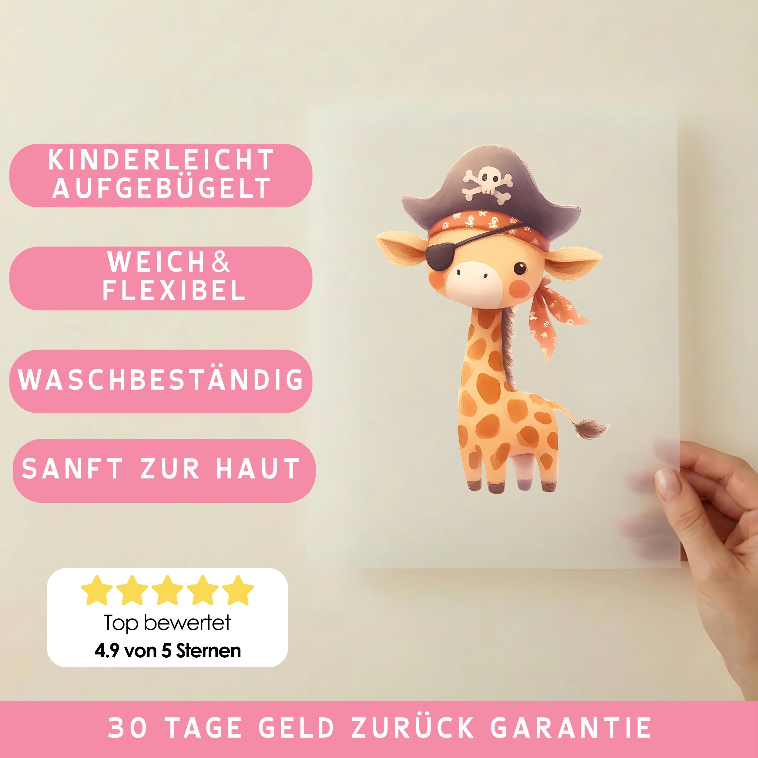 Bügelbild Pirat Giraffe
