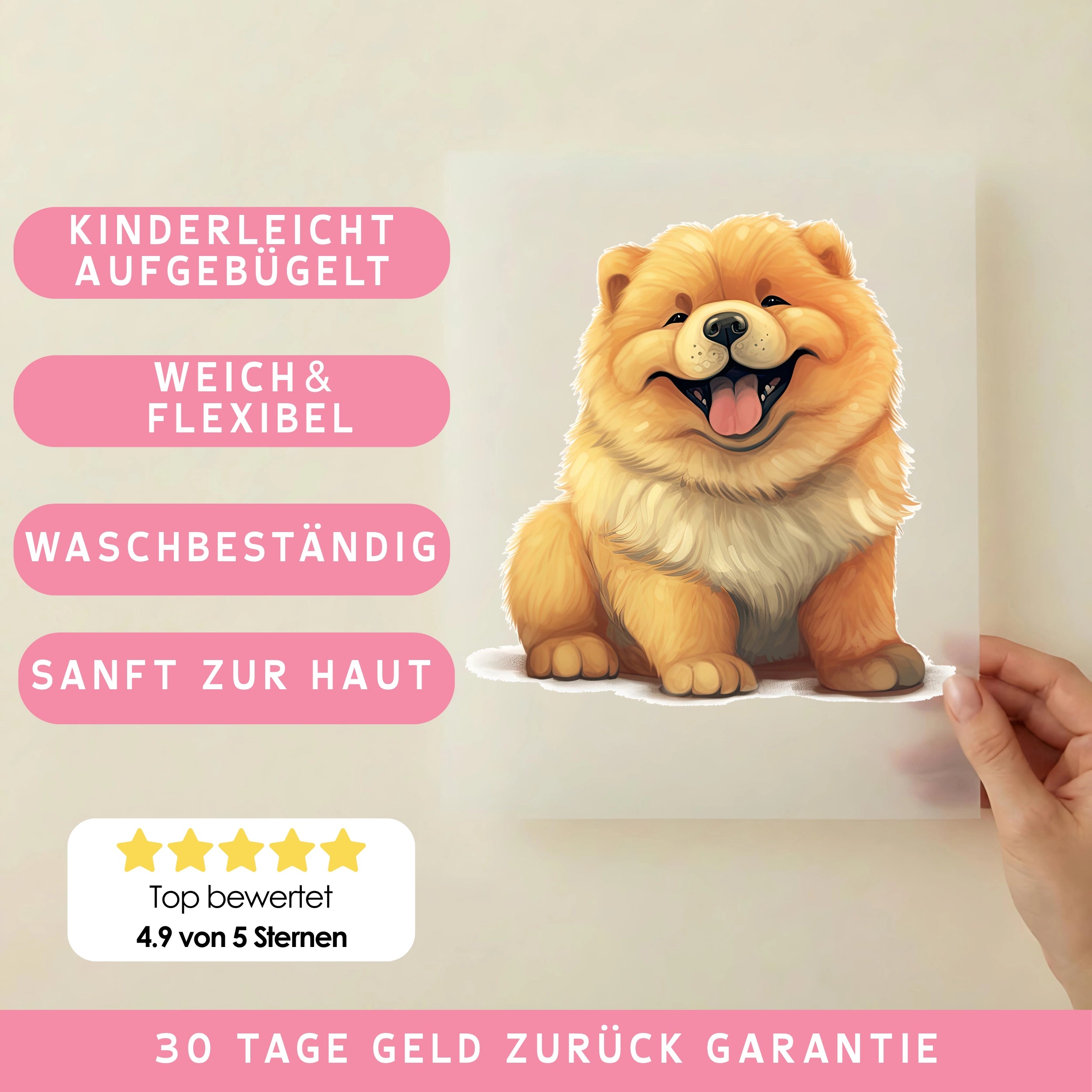 Bügelbild Hund Chow-Chow