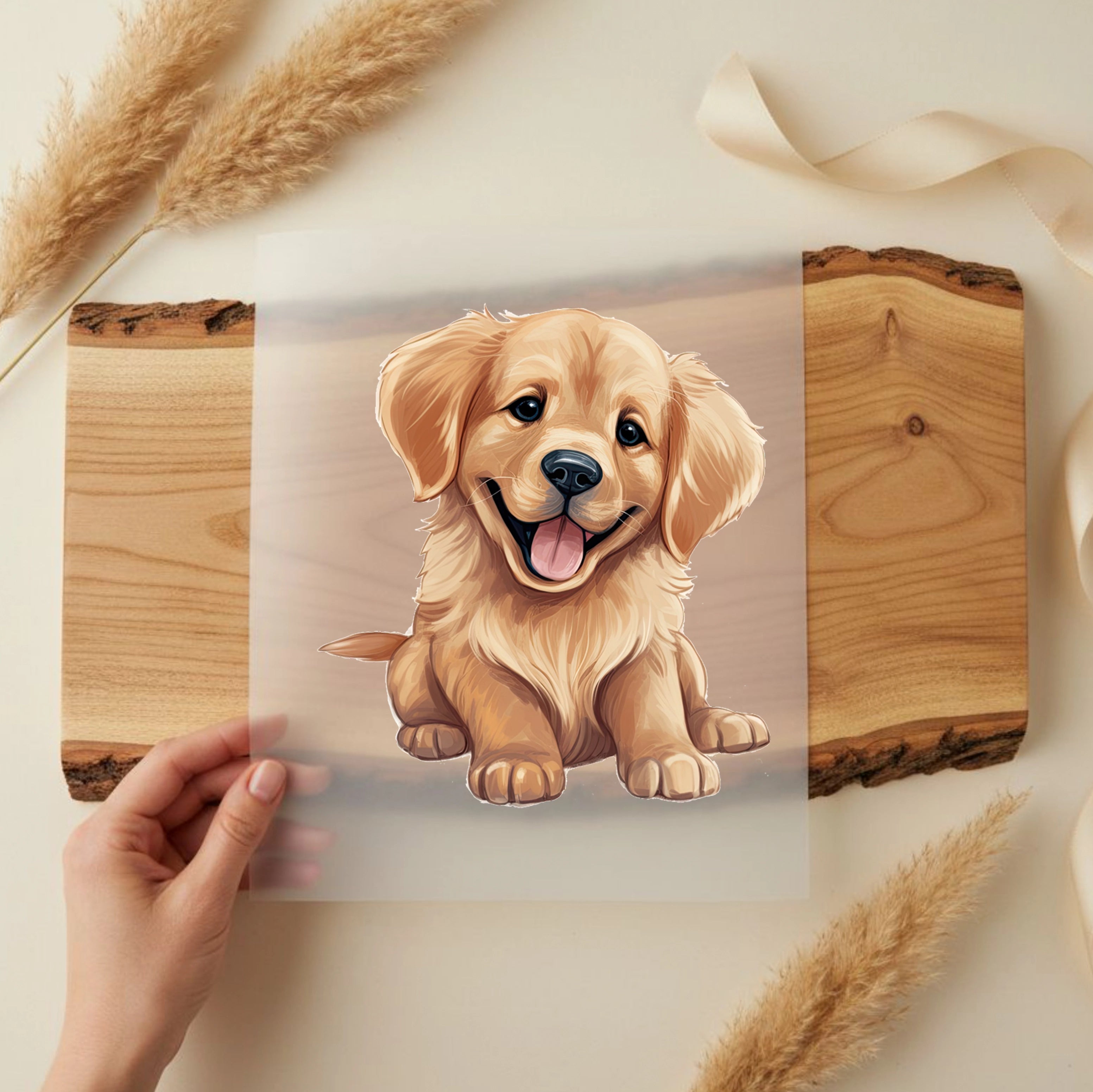 Bügelbild Hund Goldie