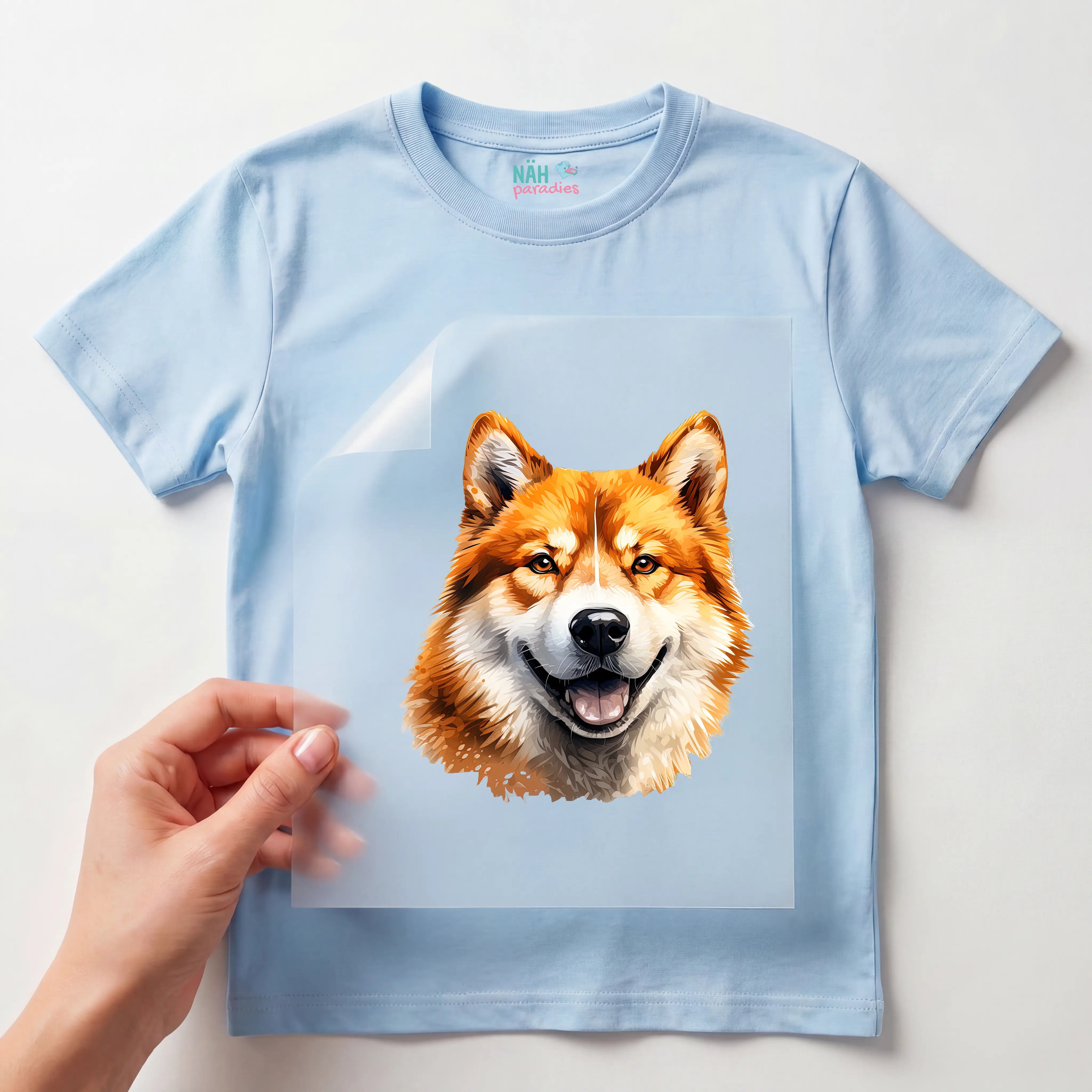 Bügelbild Hund Akita Braun