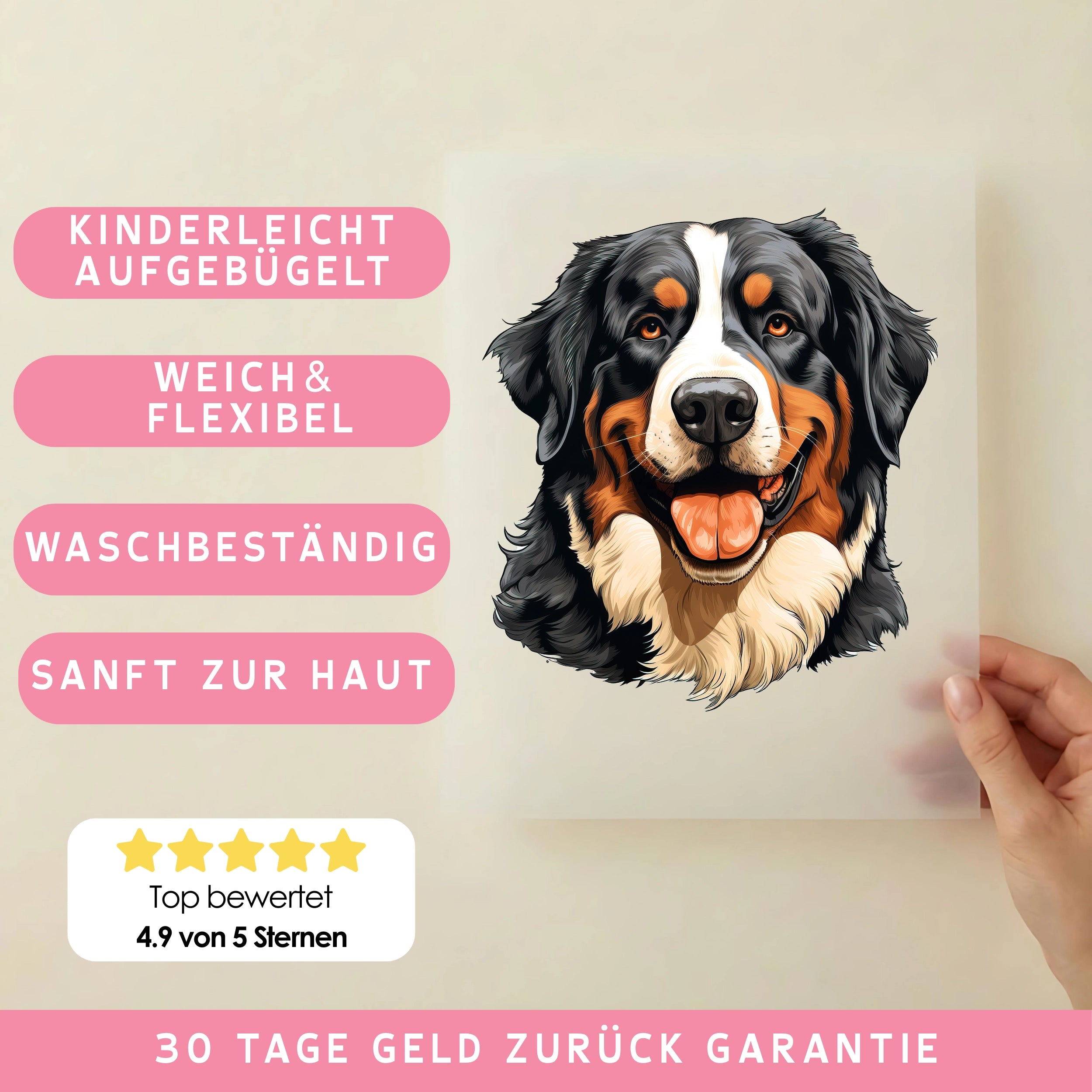 Bügelbild Hund Berner Sennenhund