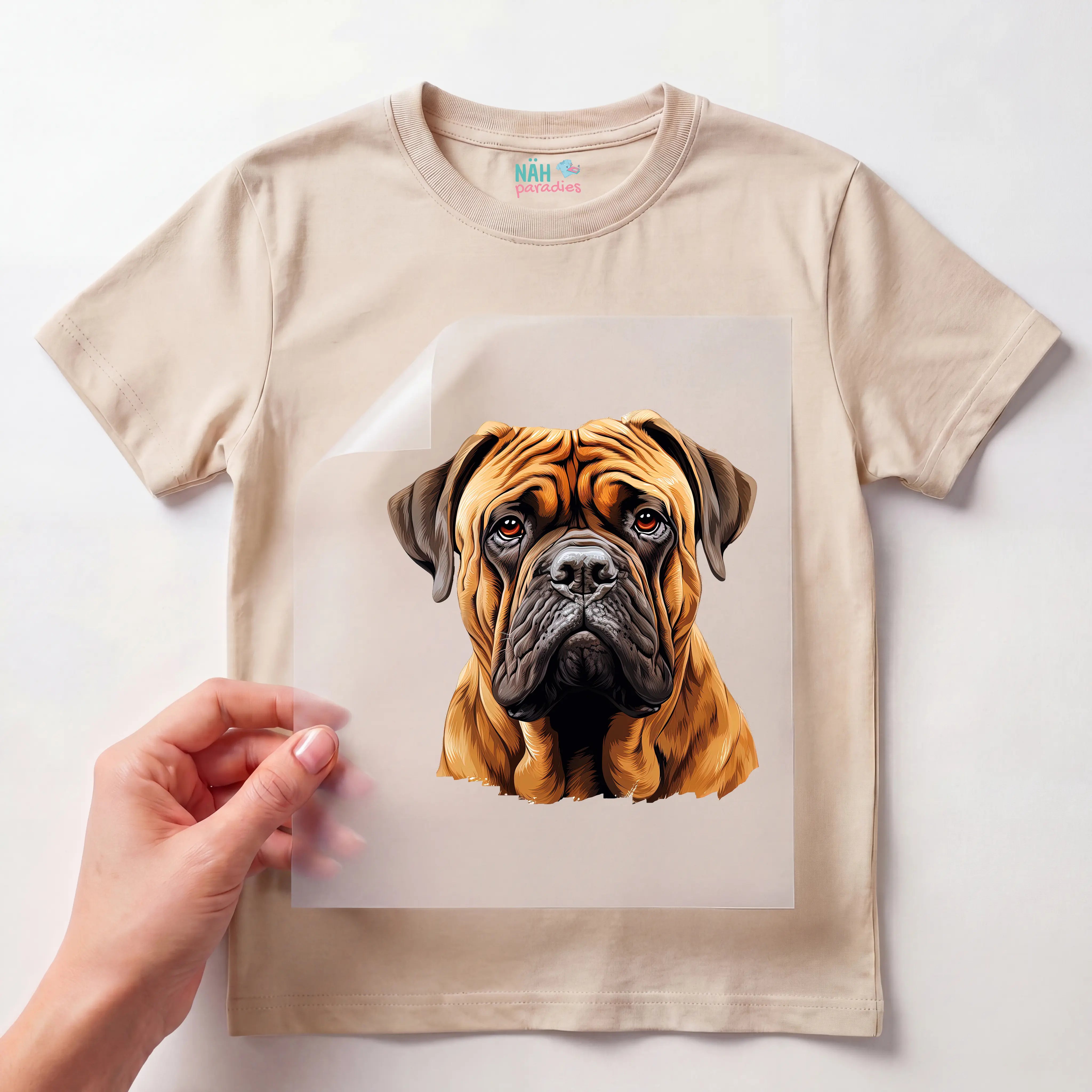 Bügelbild Hund Bullmastiff Braun