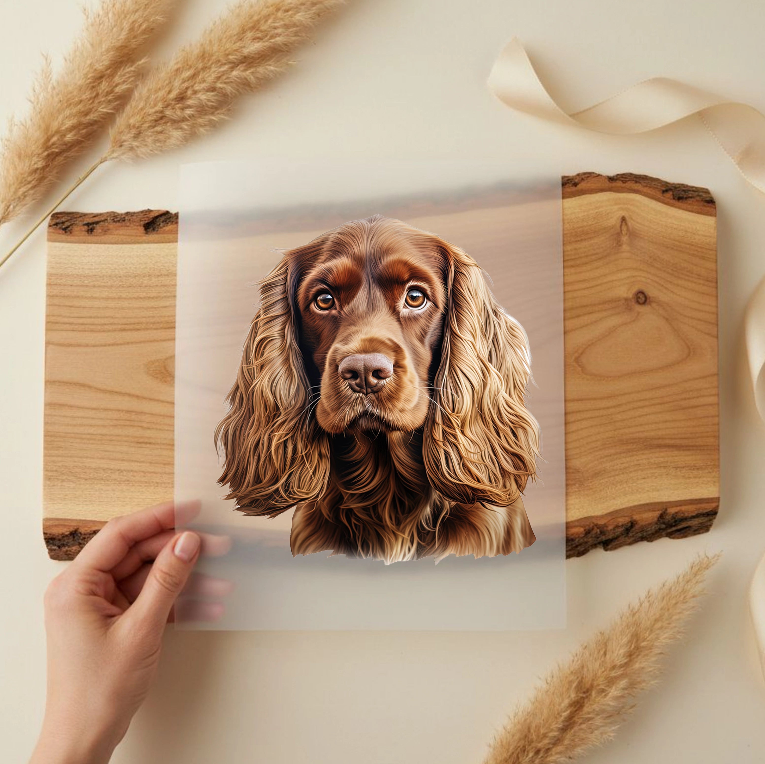 Bügelbild Hund Cocker Spaniel Braun