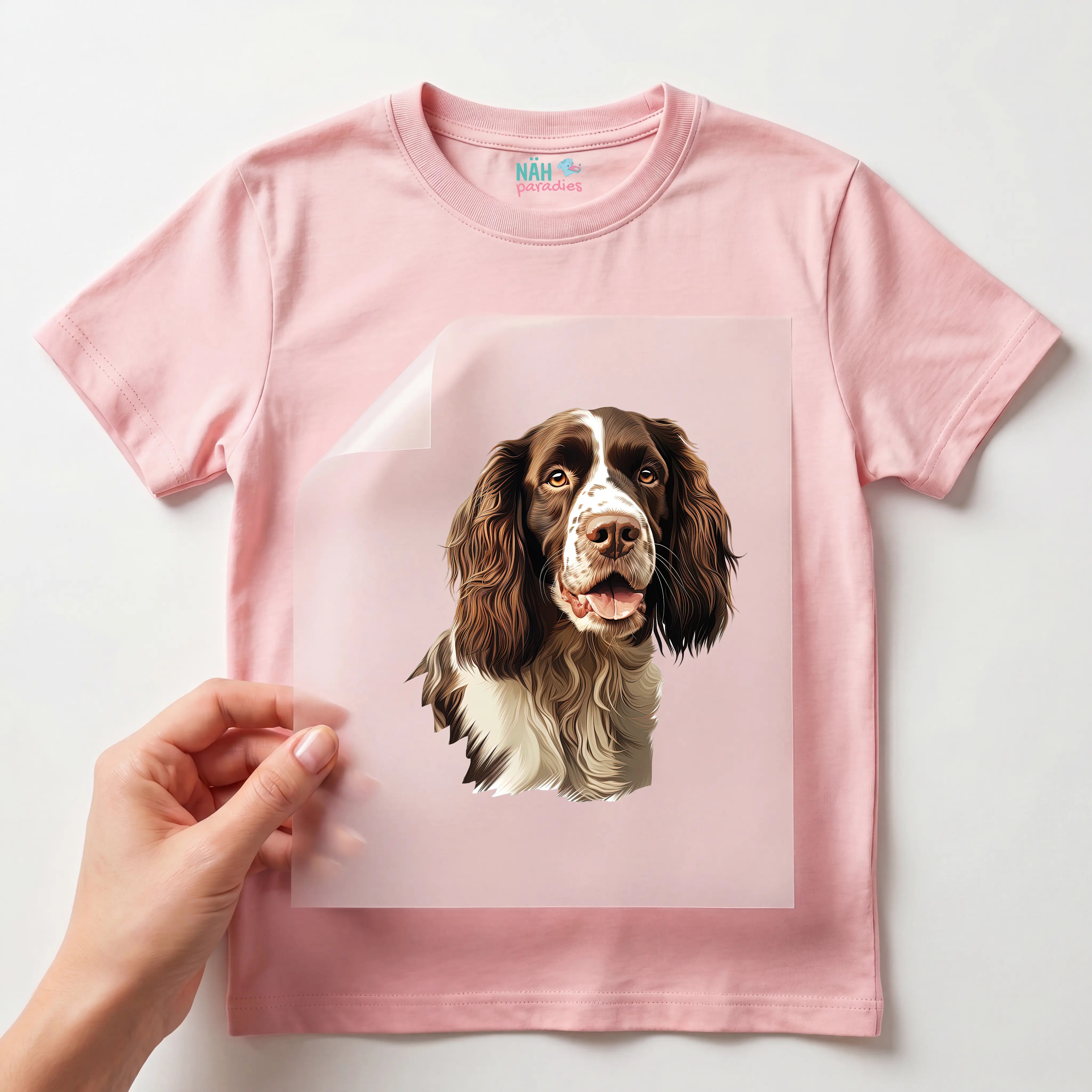 Bügelbild Hund English Springer Spaniel Braun