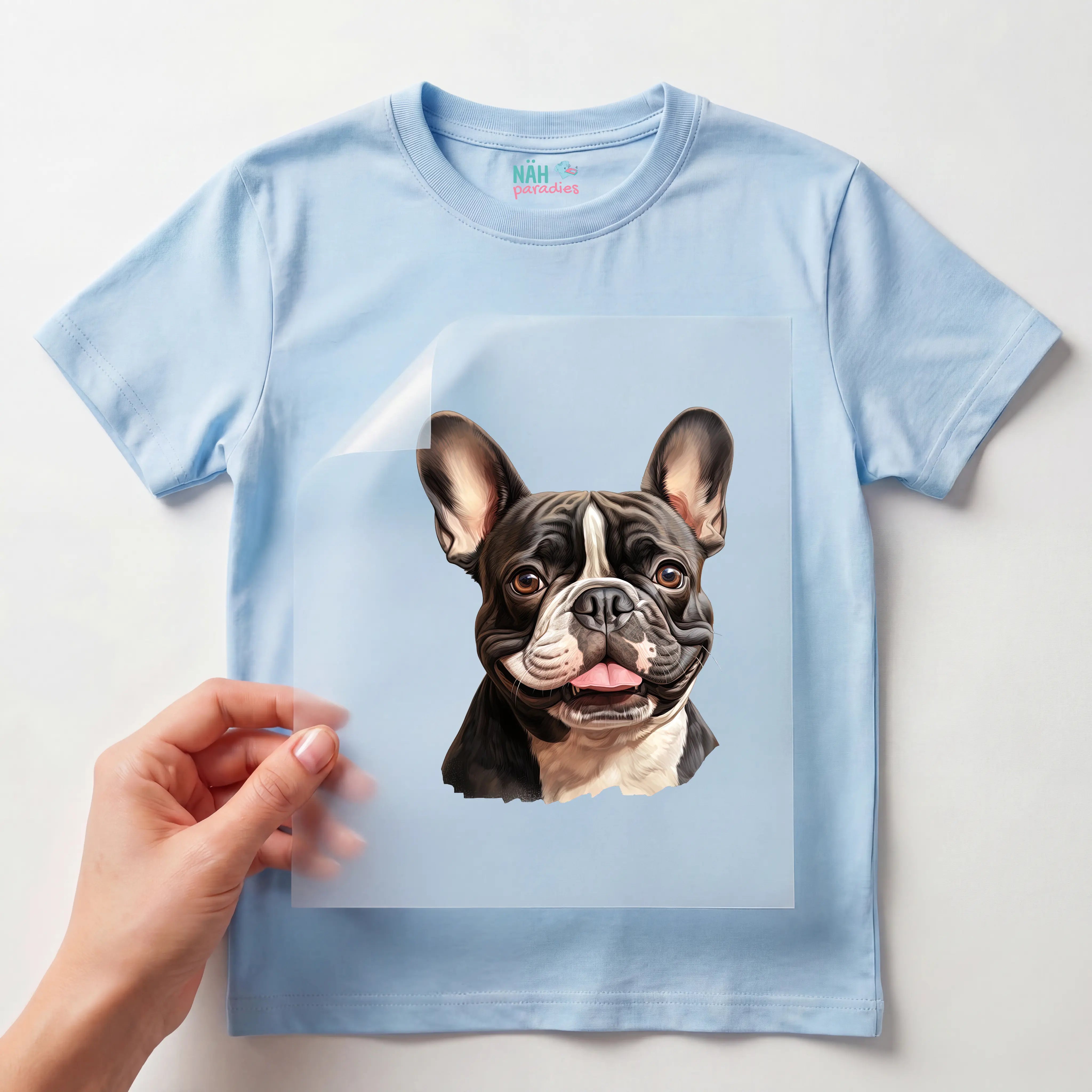 Bügelbild Hund Französische Bulldogge Schwarz