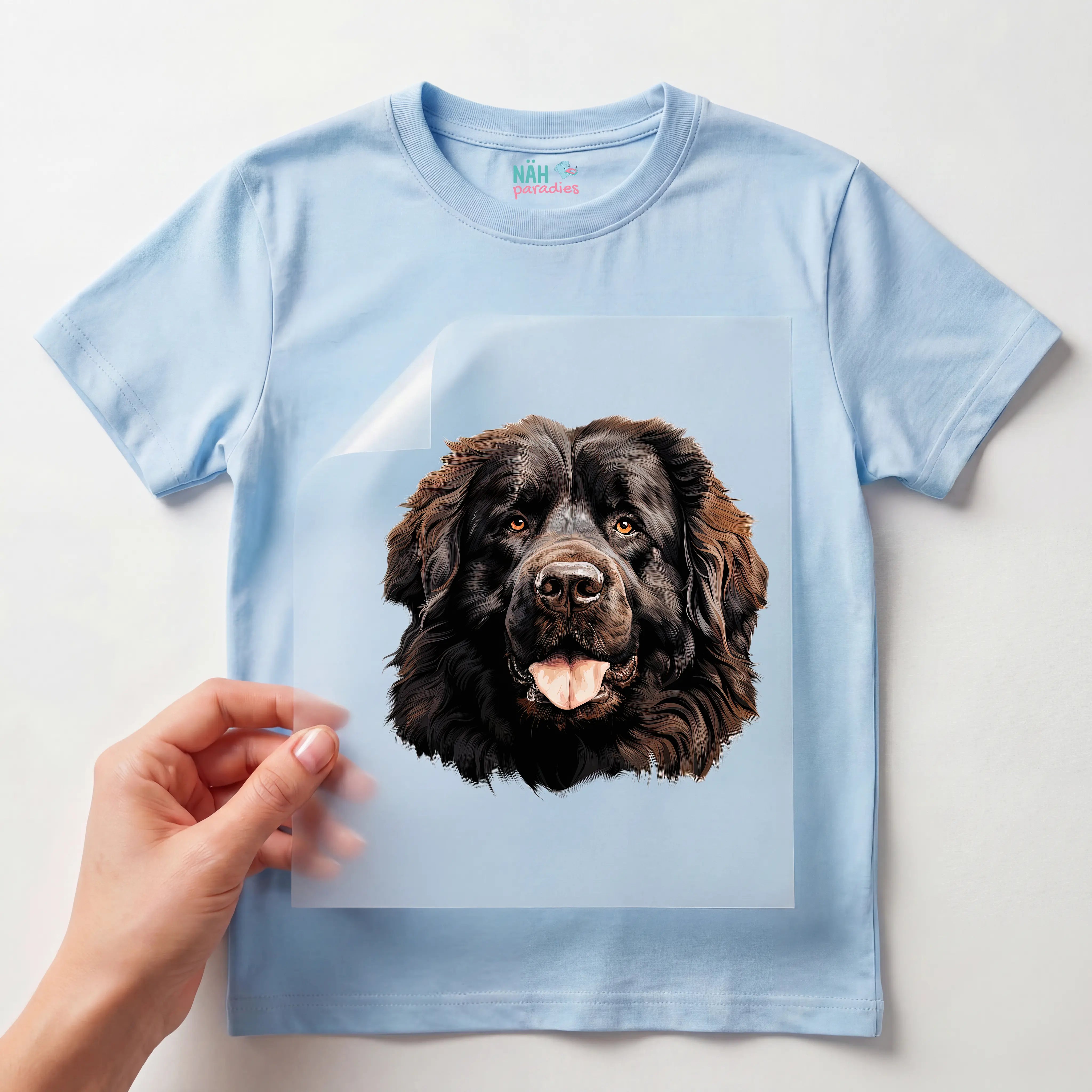 Bügelbild Hund Neufundländer Schwarz