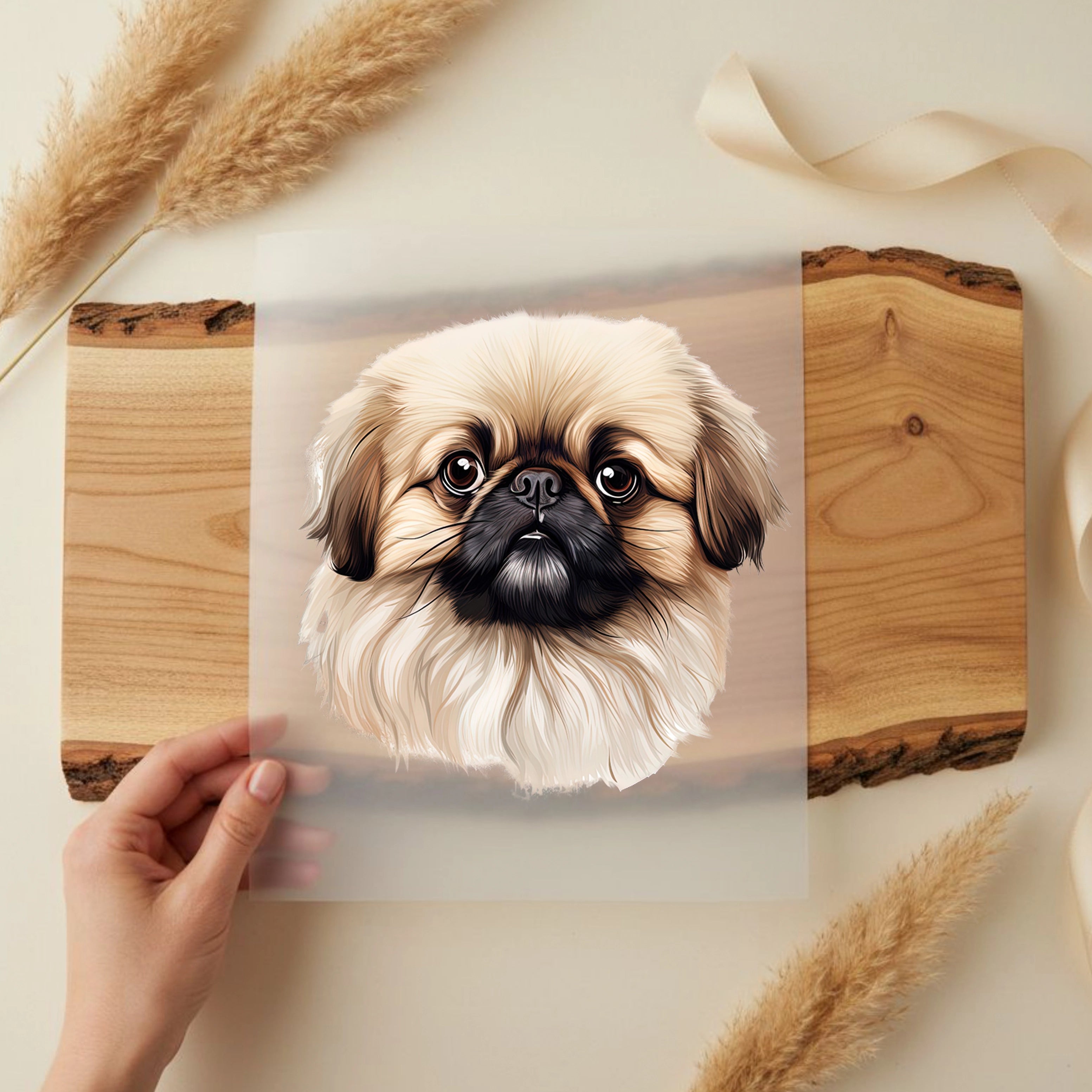 Bügelbild Hund Pekinese