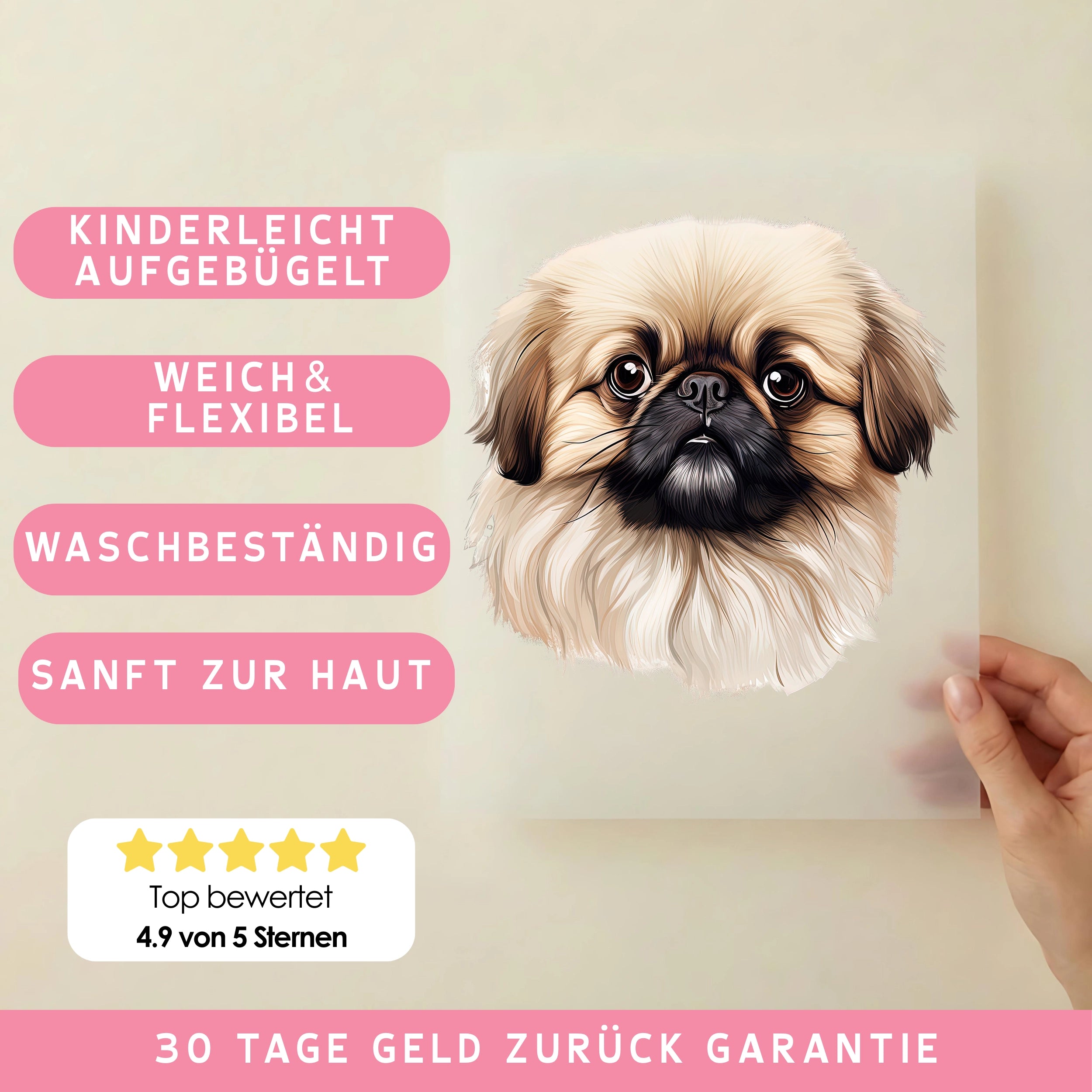 Bügelbild Hund Pekinese