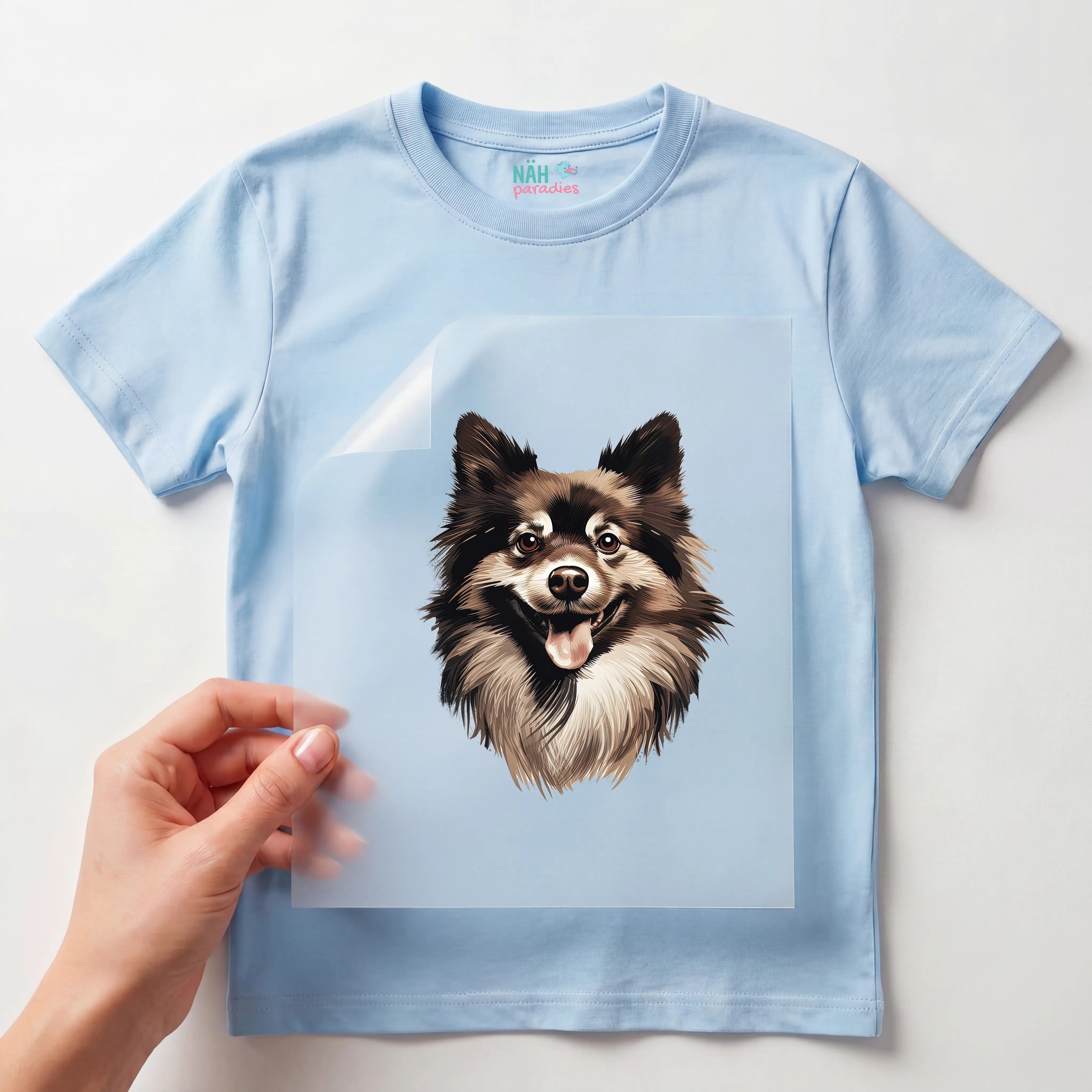 Bügelbild Hund Pomeranian Zwergspitz Schwarz