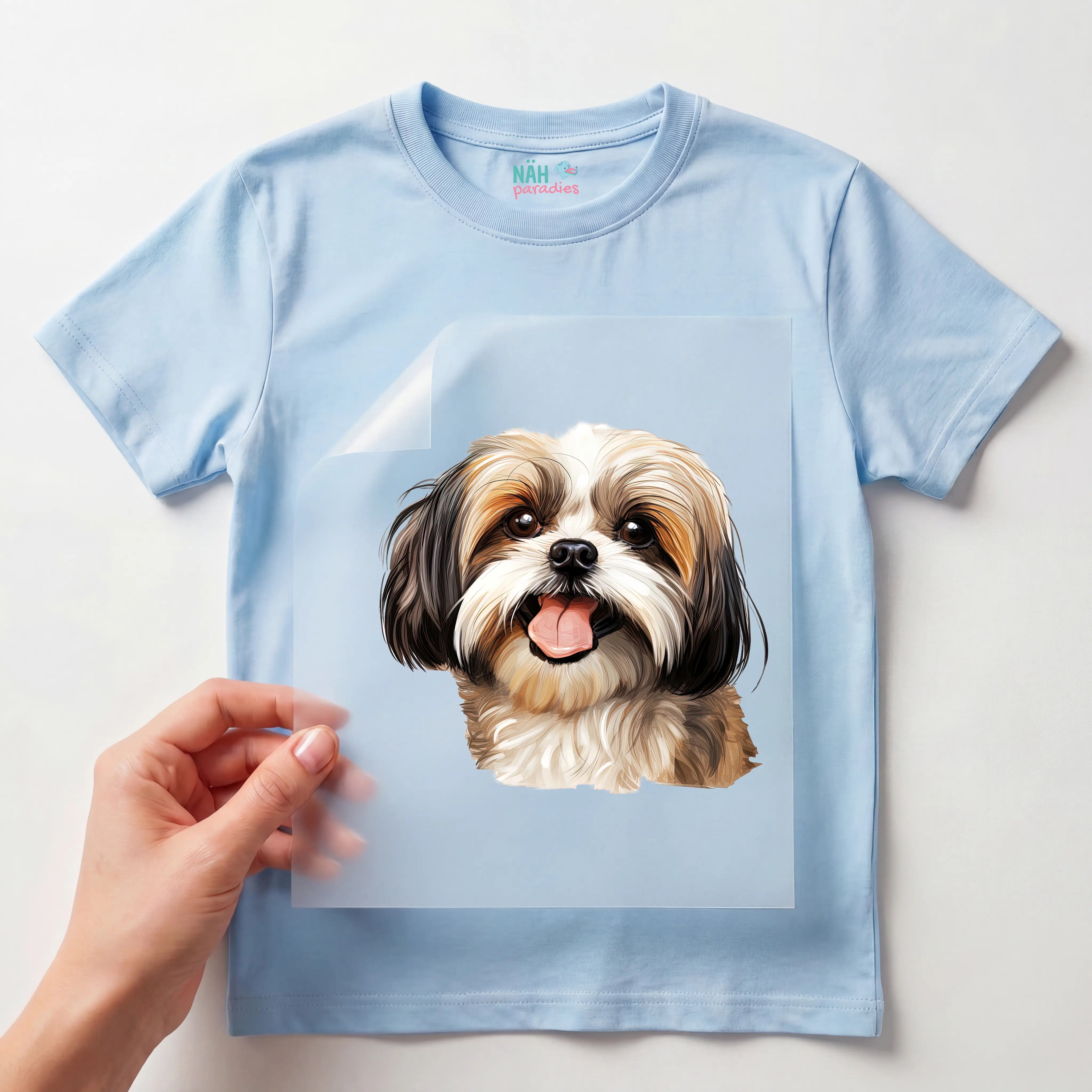 Bügelbild Hund Shih Tzu Braun
