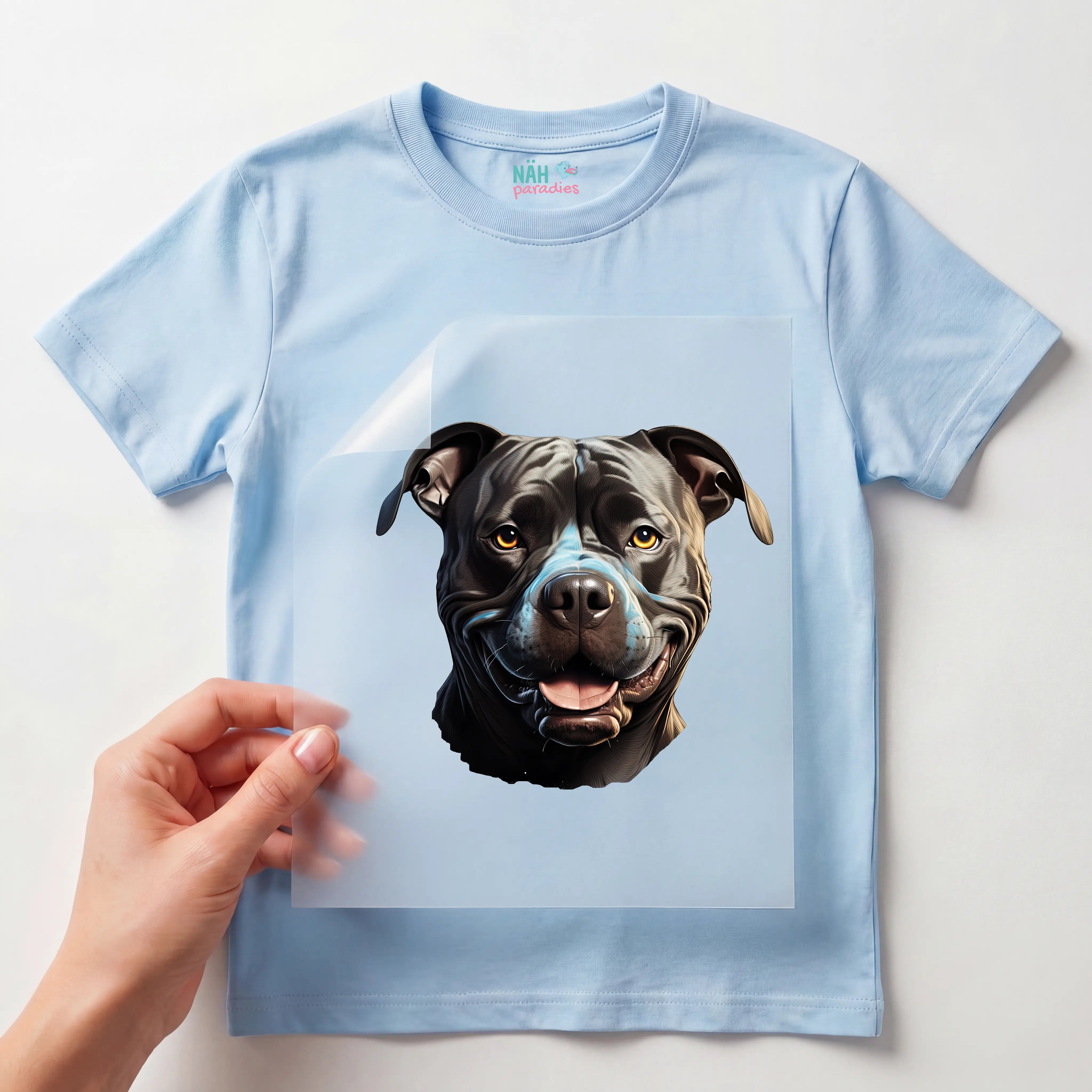 Bügelbild Hund Staffordshire Bullterrier Schwarz