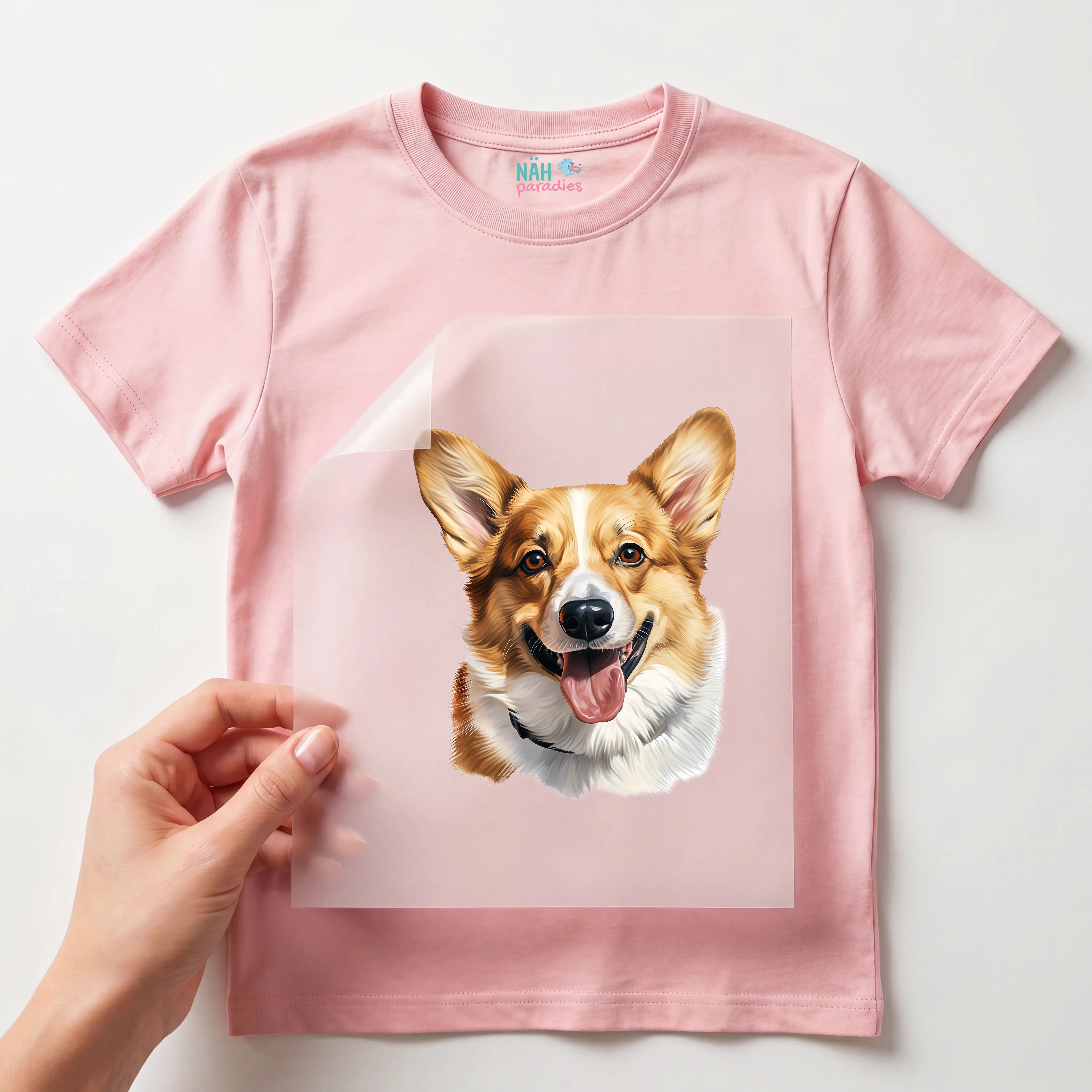 Bügelbild Hund Welsh Corgi Pembroke Braun