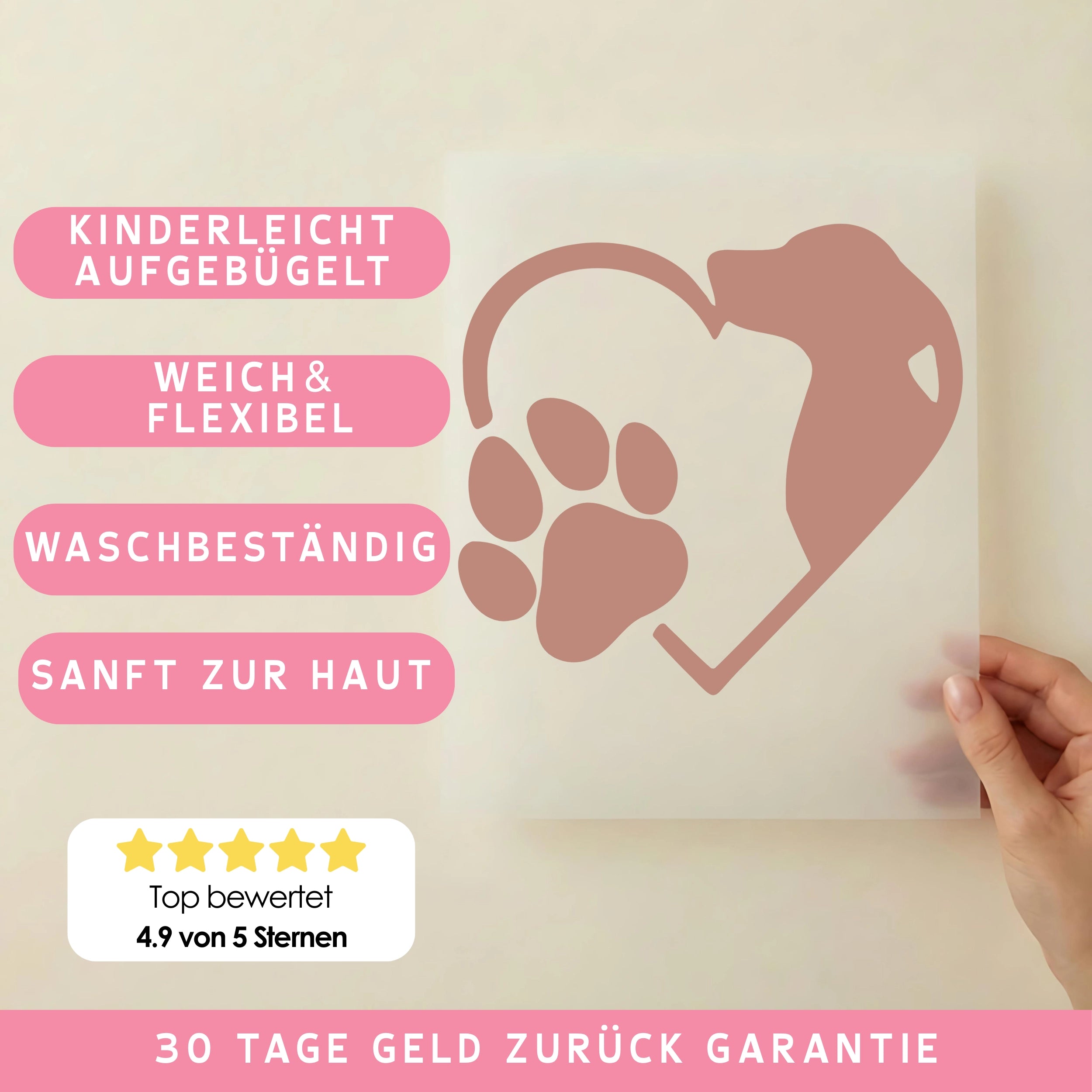 Bügelbild Hundeliebe