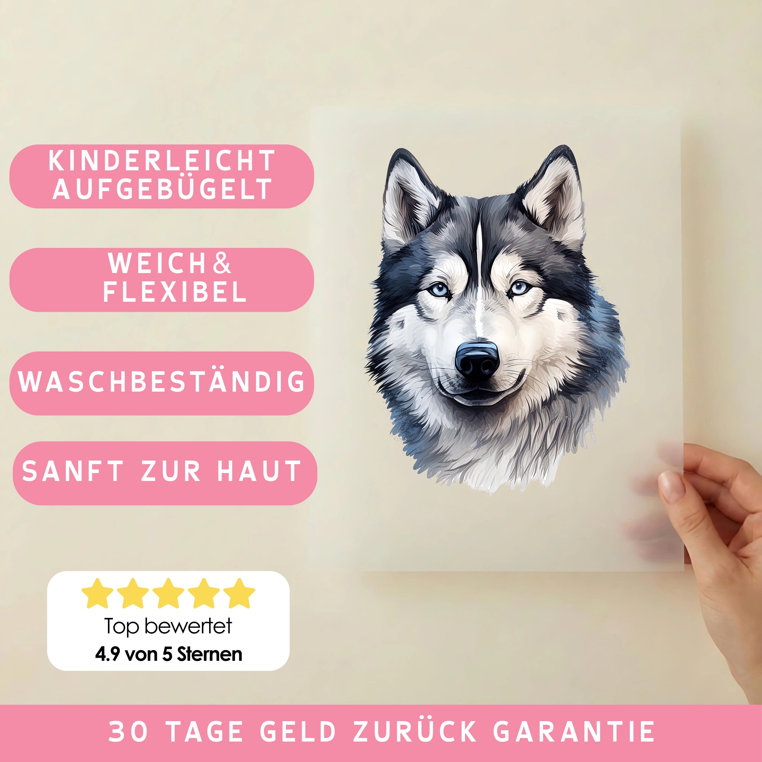 Bügelbild Hund Malamute Husky